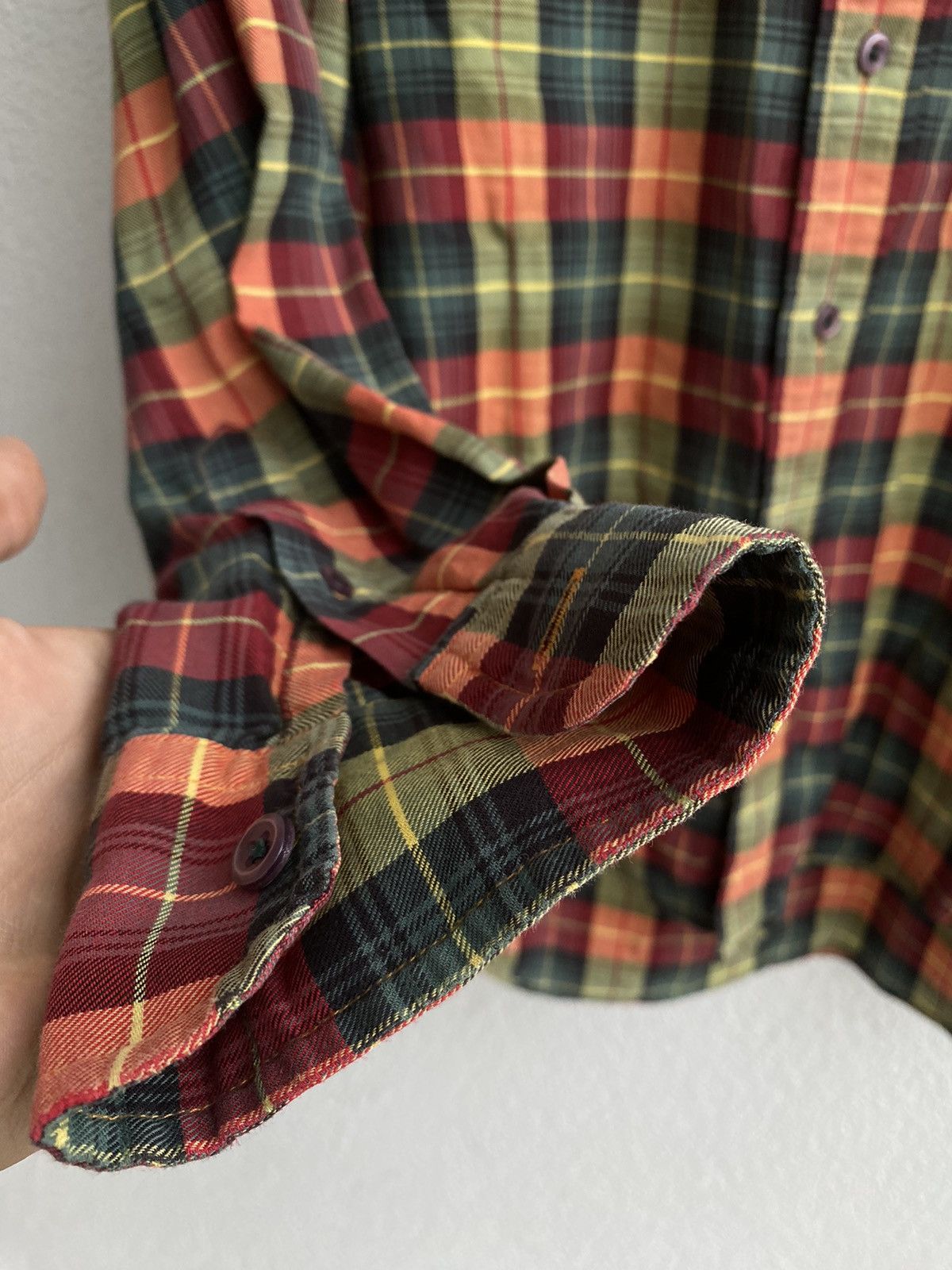 Yves Saint Laurent Plaid YSL Shirt Cotton Logo Soft Size US M / EU 48-50 / 2 - 18 Thumbnail