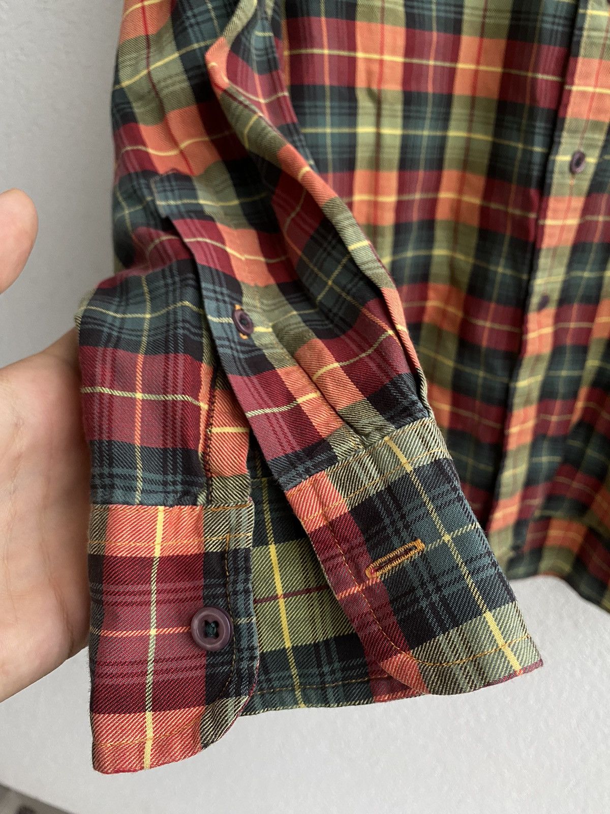 Yves Saint Laurent Plaid YSL Shirt Cotton Logo Soft Size US M / EU 48-50 / 2 - 8 Thumbnail