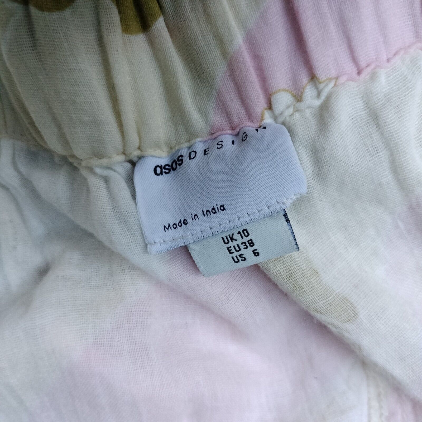 Asos × Designer ASOS Playsuit Romper Yellow Pink Floral Cotton Backless Size 28" / US 6 / IT 42 - 6 Thumbnail