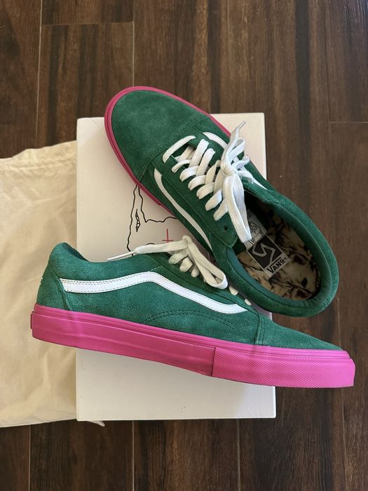 Green vans pink clearance sole