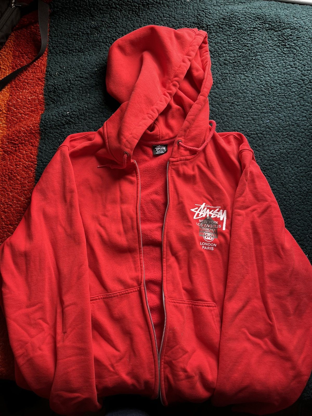 Stussy DSM x Stussy red zip up | Grailed