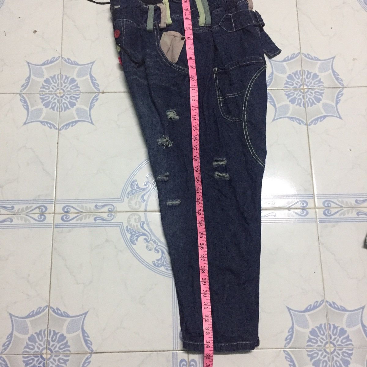 Denime Drop Crotch Jean Denim Pant Size US 27 - 12 Thumbnail