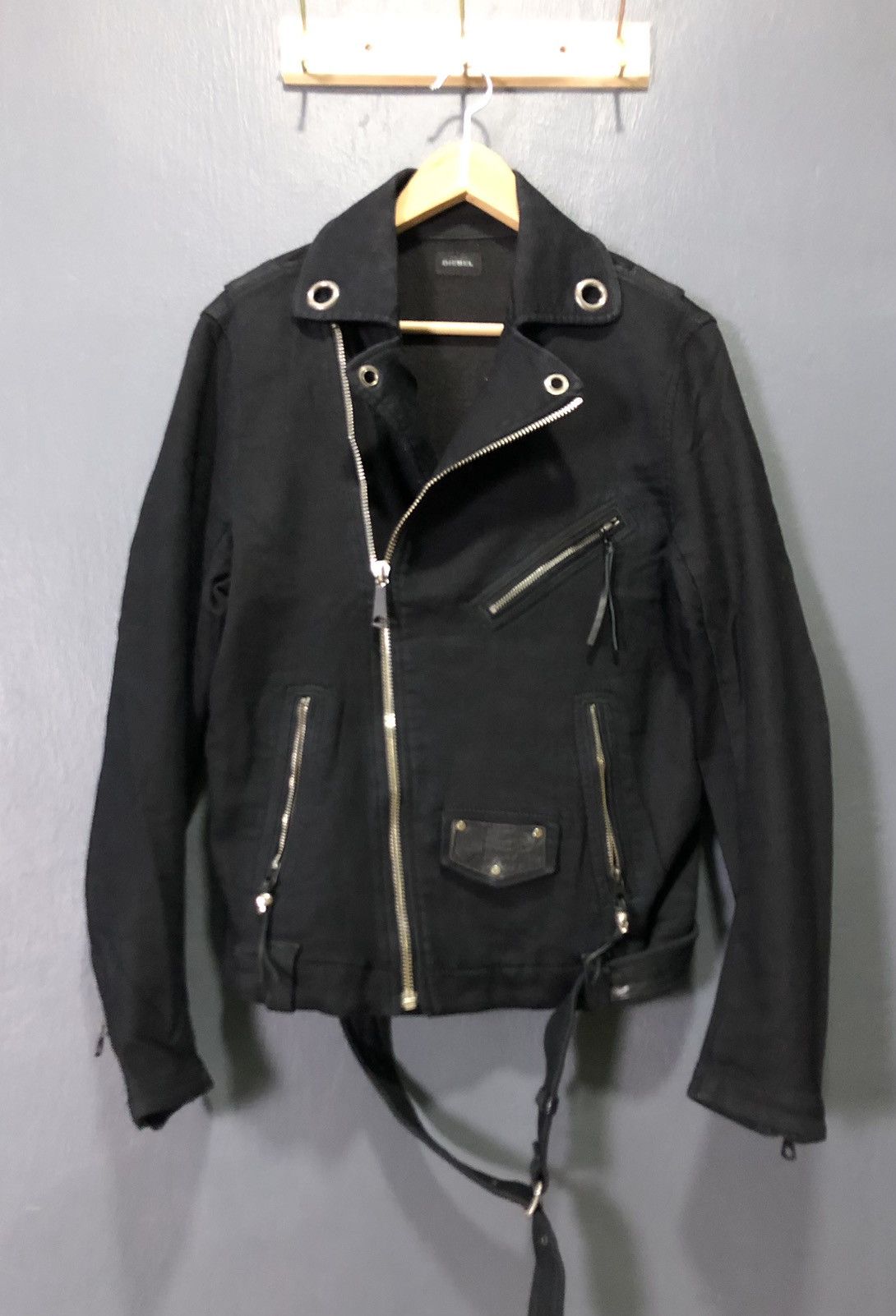 Diesel × Seditionaries DIESEL PUNK RIDERS LEATHER PIPING BIKERS JACKET Size US S / EU 44-46 / 1 - 2 Thumbnail