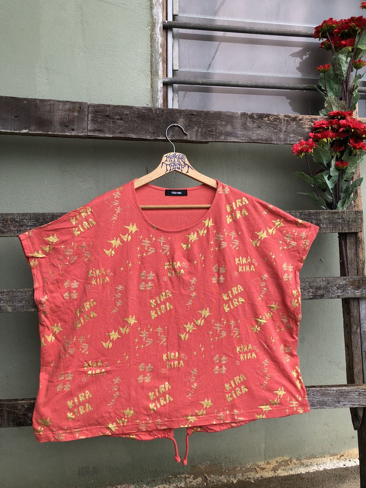 Issey Miyake × Japanese Brand × Ne-Net Ne-Net Kira kira Full Print Crop top Women Tees Size ONE SIZE - 2 Thumbnail