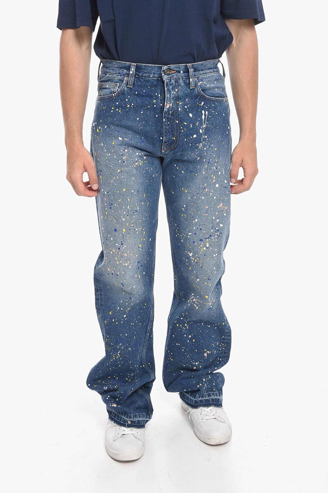 Image of Off White Off-White Seasonal Relaxed Fit Denim Jeans in Blue, Men's (Size 33)