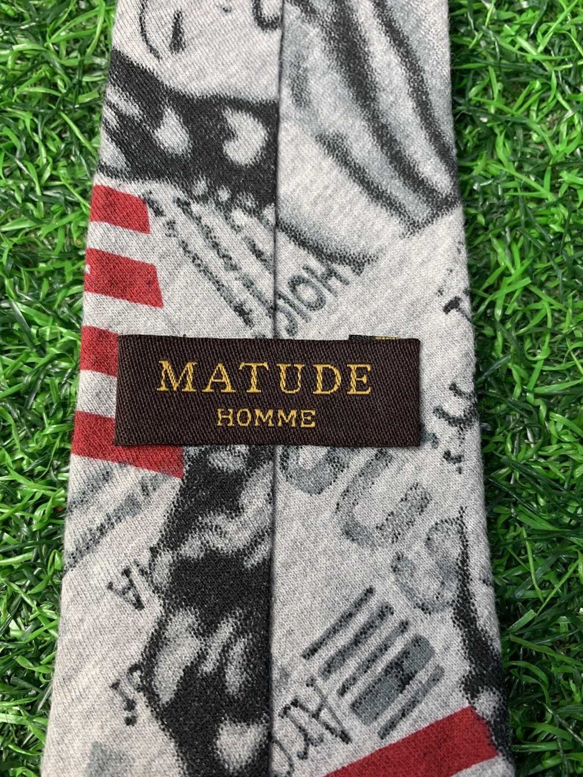 Japanese Brand Matude Homme & Rare All Over Printed Design Neck tie Size ONE SIZE - 4 Thumbnail