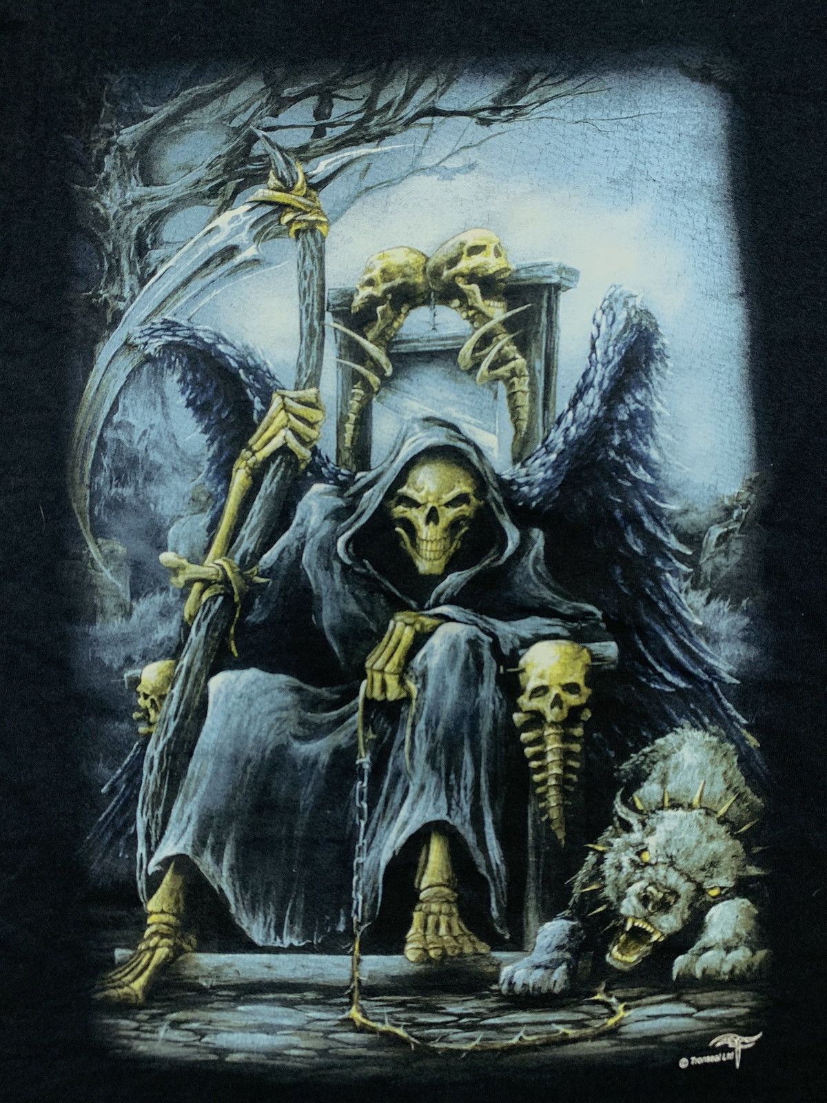 Band Tees × Vintage Vintage Y2K Skull skeleton rock big logo t-short size XL Size US XL / EU 56 / 4 - 2 Thumbnail