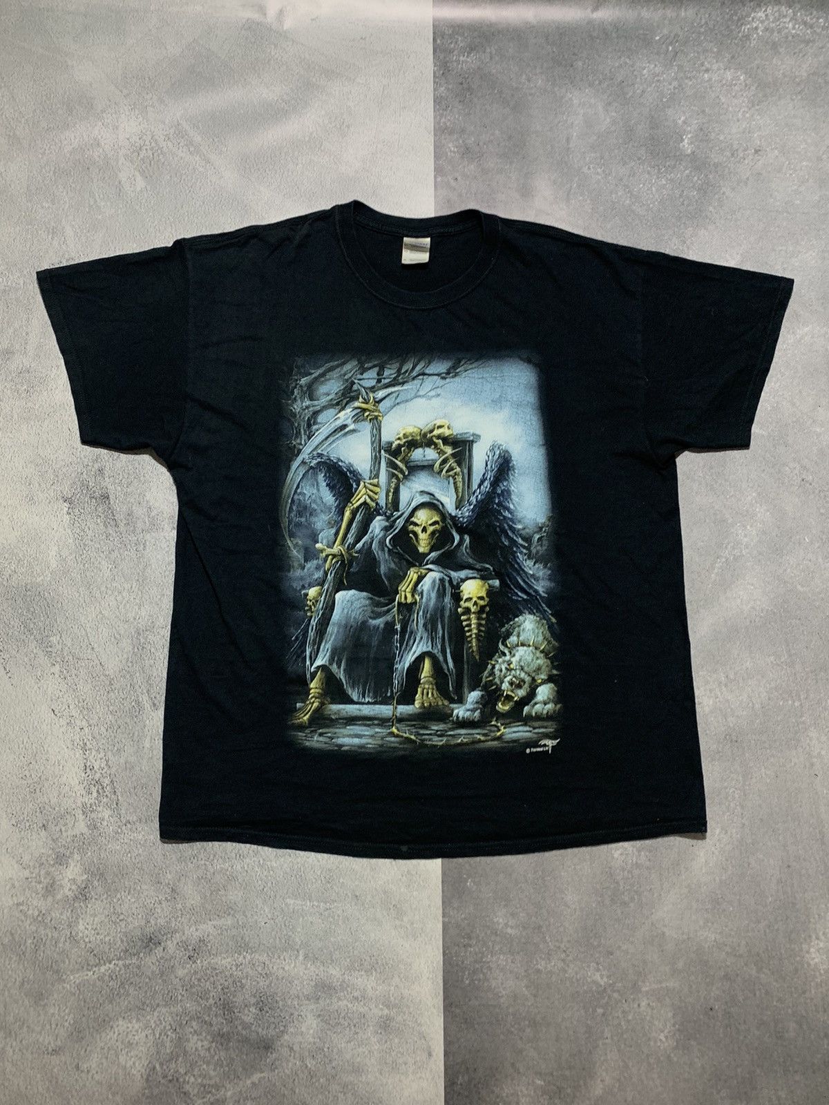 Band Tees × Vintage Vintage Y2K Skull skeleton rock big logo t-short size XL Size US XL / EU 56 / 4 - 1 Thumbnail
