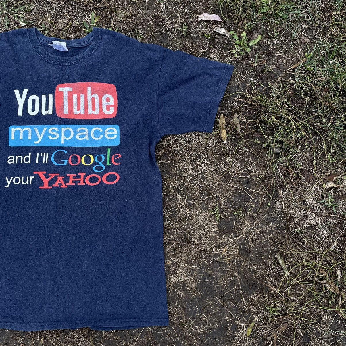 Vintage Vintage Y2K Social Media Logo Graphic Tee Navy Blue Faded M Size US M / EU 48-50 / 2 - 3 Thumbnail