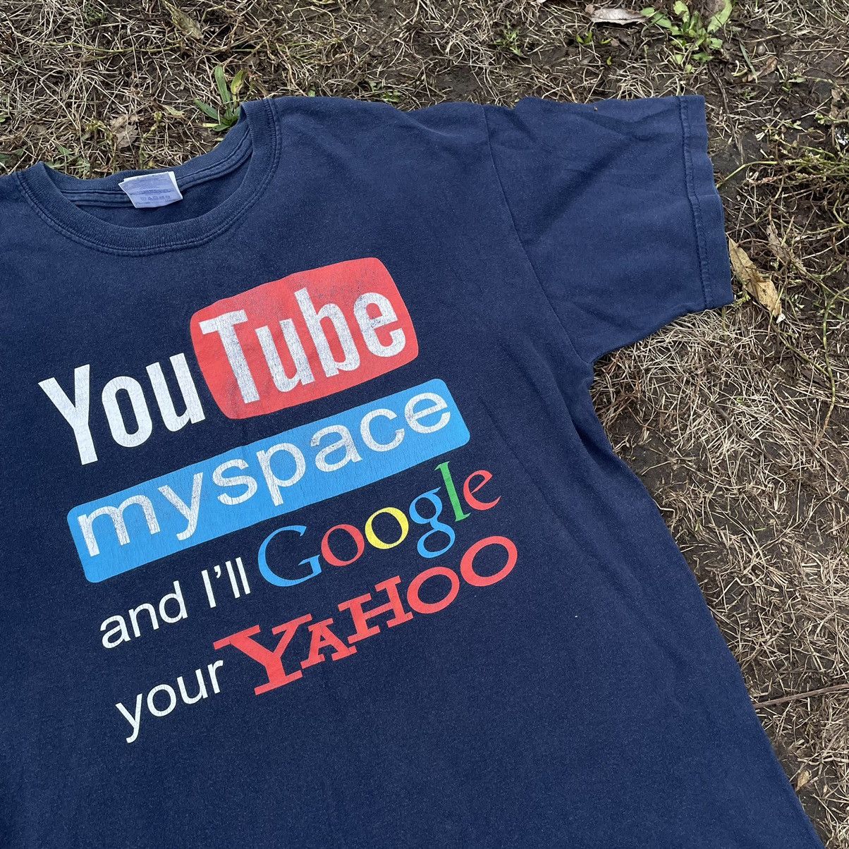 Vintage Vintage Y2K Social Media Logo Graphic Tee Navy Blue Faded M Size US M / EU 48-50 / 2 - 5 Thumbnail