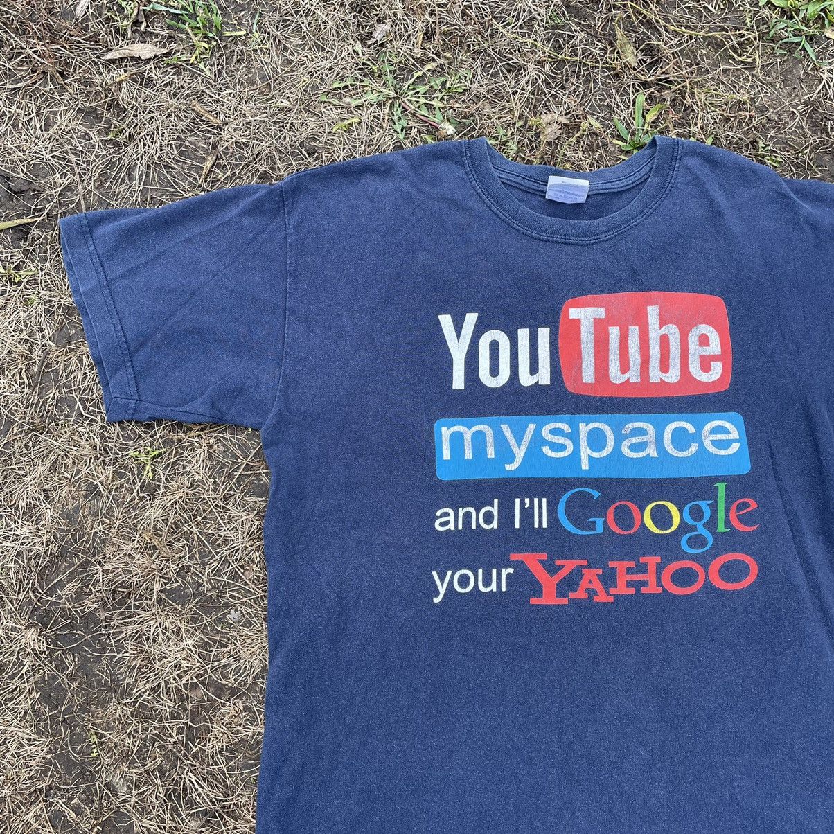 Vintage Vintage Y2K Social Media Logo Graphic Tee Navy Blue Faded M Size US M / EU 48-50 / 2 - 4 Thumbnail