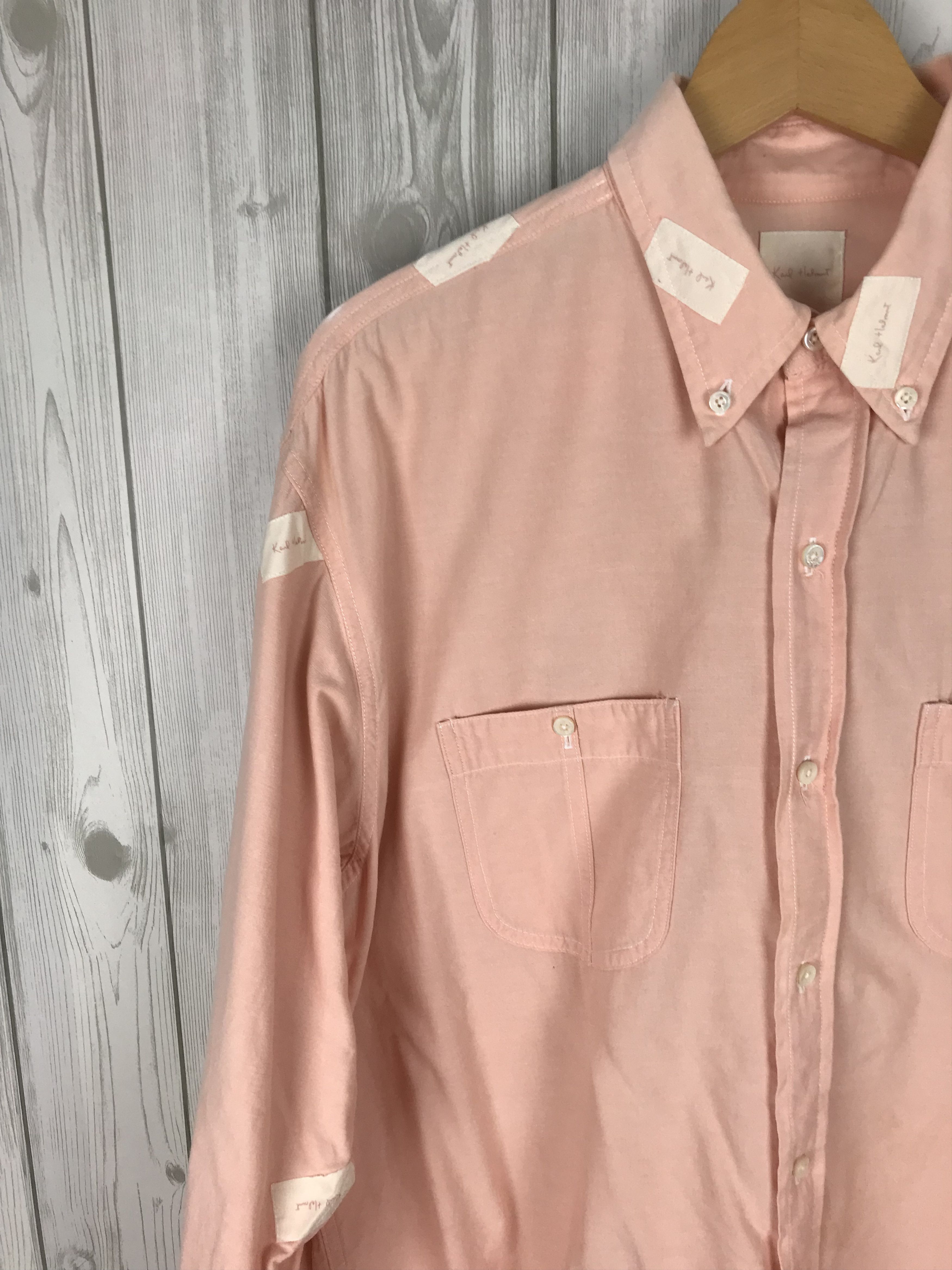 Karl Helmut KARL HELMUT Pink House Oversize Patches Button Down Shirt Size US M / EU 48-50 / 2 - 3 Thumbnail
