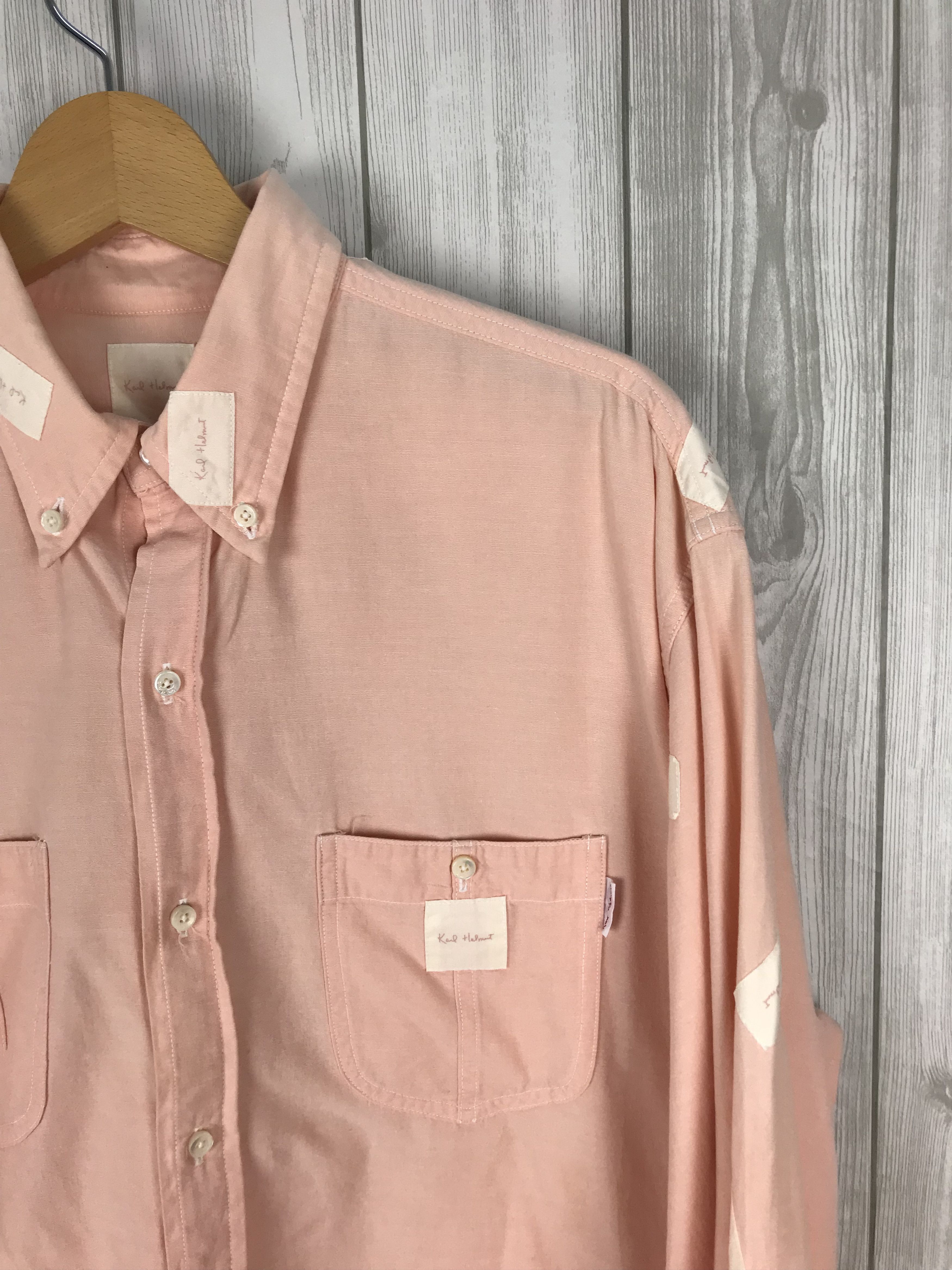 Karl Helmut KARL HELMUT Pink House Oversize Patches Button Down Shirt Size US M / EU 48-50 / 2 - 4 Thumbnail