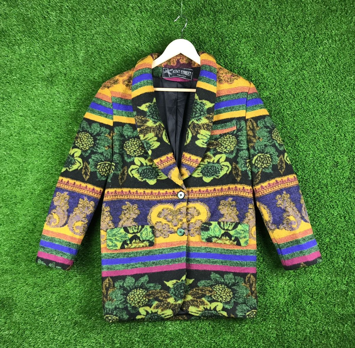 Vintage Vintage Heavy Wool Funky Blazer Kent Street Size US S / EU 44-46 / 1 - 1 Thumbnail