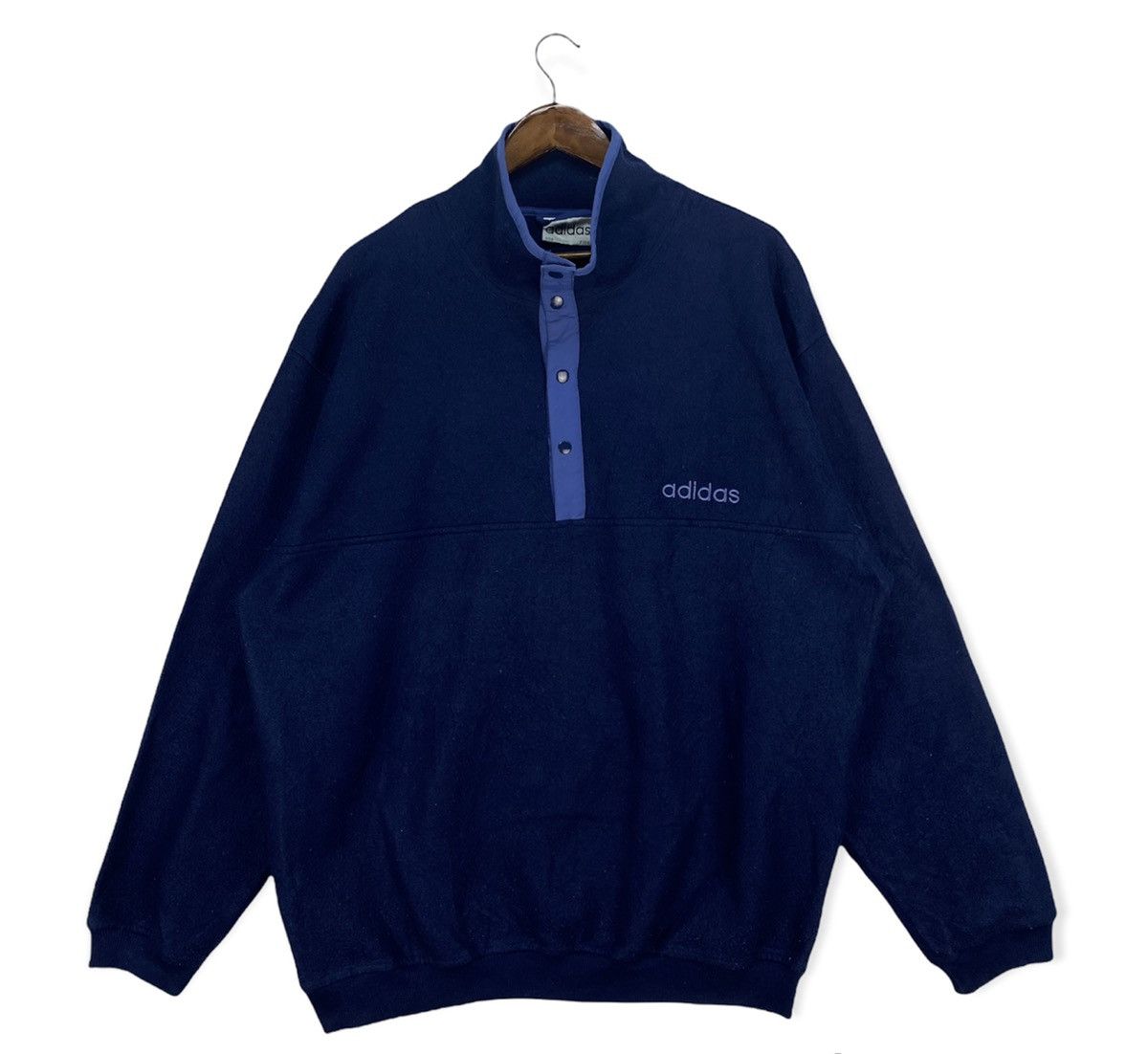 Adidas Vintage Adidas Fleece Snap Button Size US XL / EU 56 / 4 - 1 Thumbnail