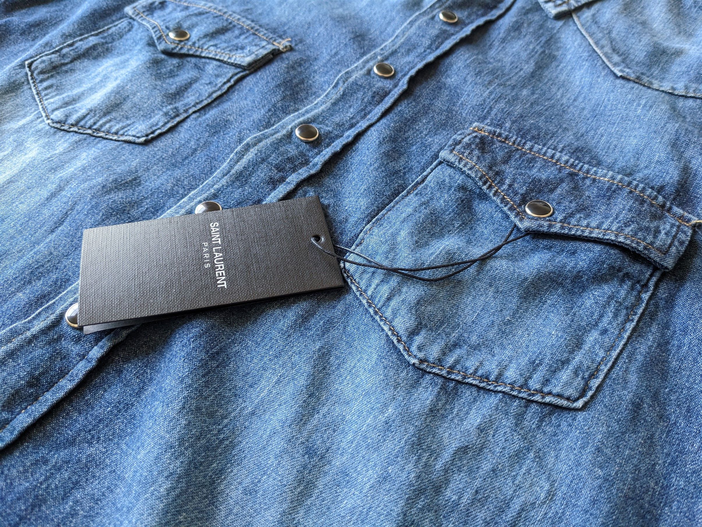 Saint Laurent Paris Saint Laurent Western Shirt - Blue Denim Size US S / EU 44-46 / 1 - 8 Thumbnail