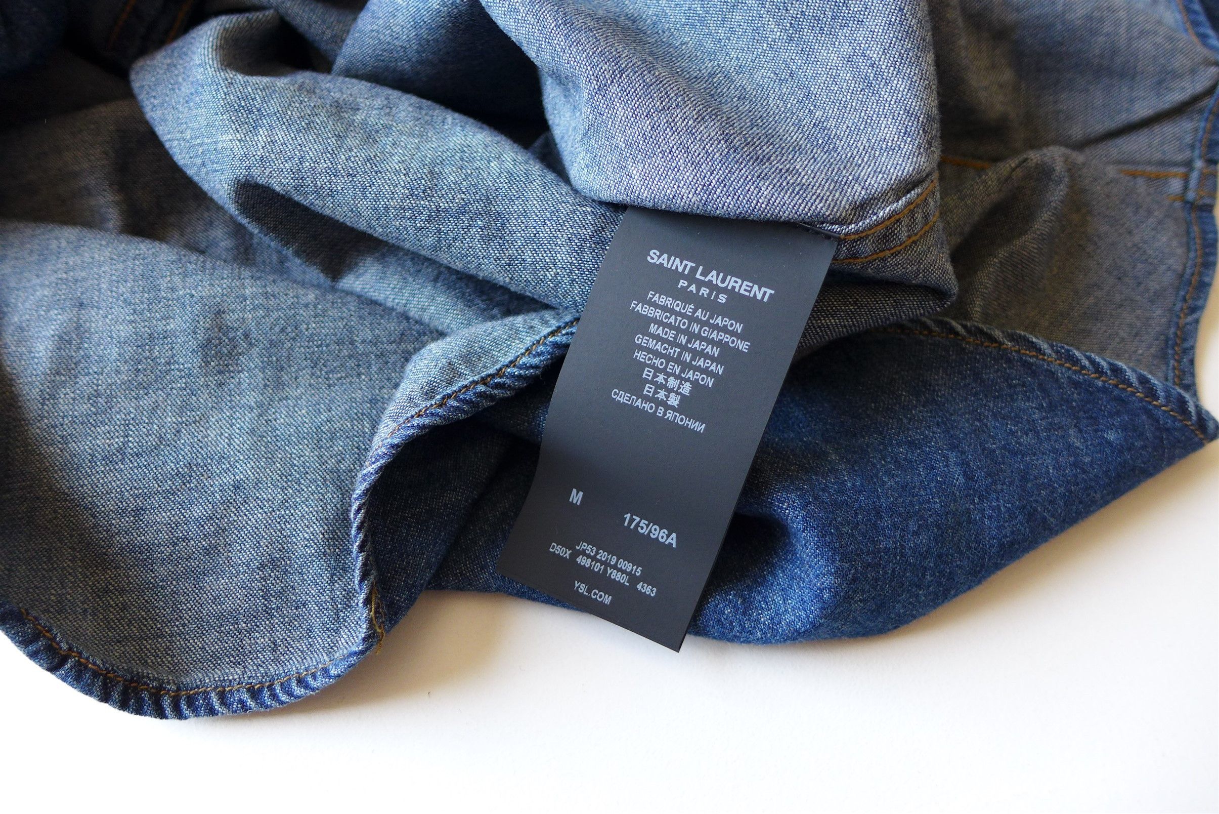 Saint Laurent Paris Saint Laurent Western Shirt - Blue Denim Size US M / EU 48-50 / 2 - 12 Thumbnail