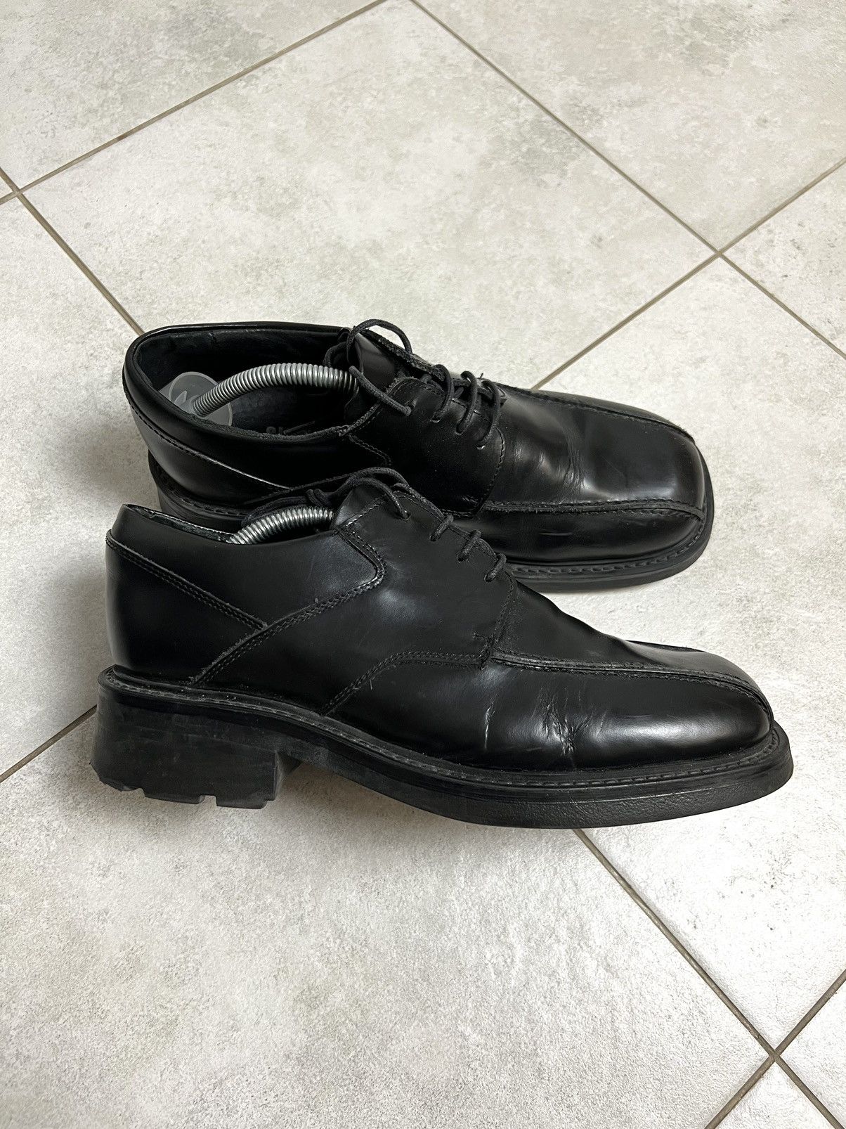 image of Vintage Avant Garde Platform Derby Leather Boots Grail in Black, Men's (Size 11)