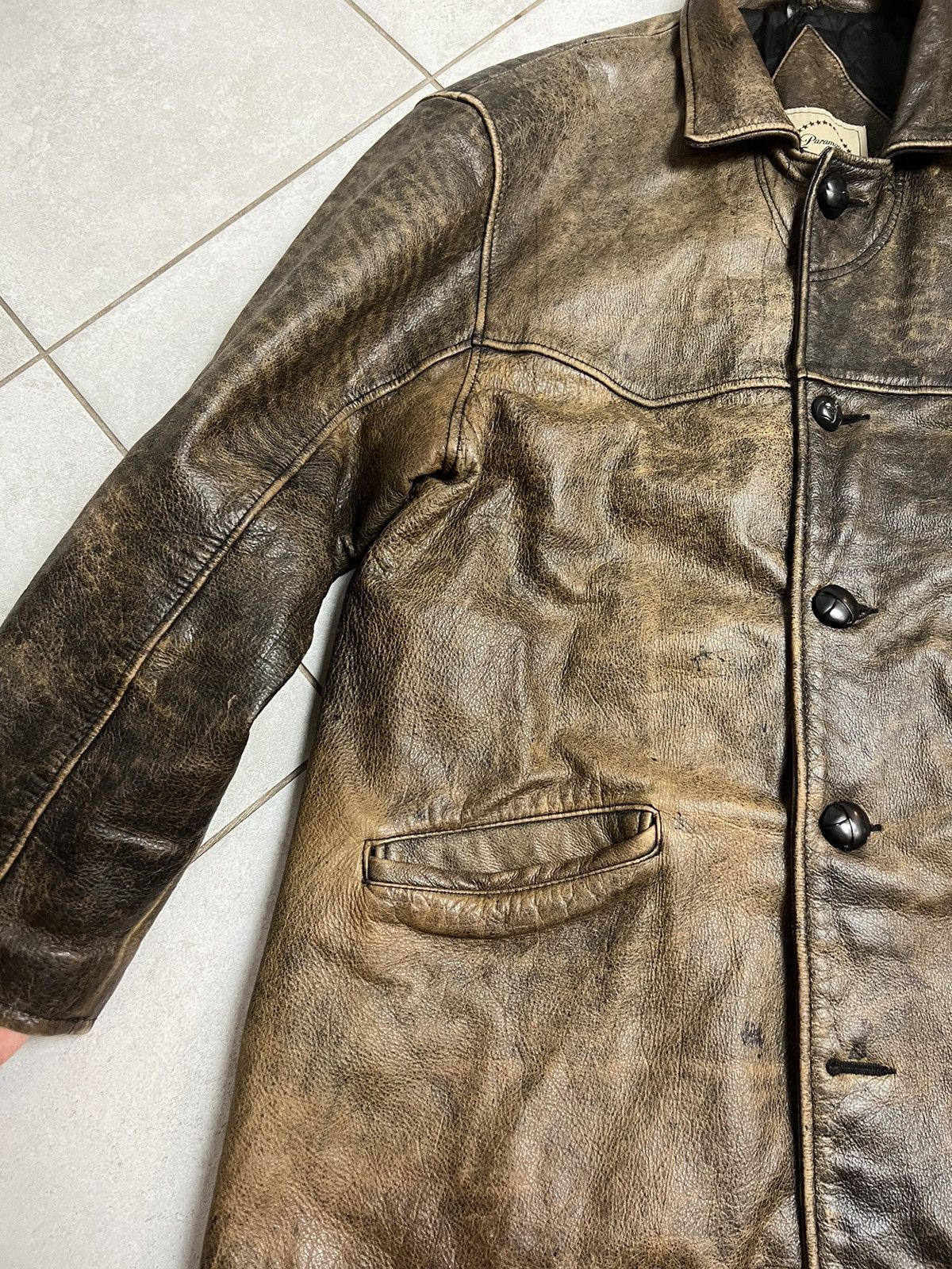 Leather Vintage 90s Paramount Real Leather Jacket High Quality Rock Size US L / EU 52-54 / 3 - 6 Thumbnail