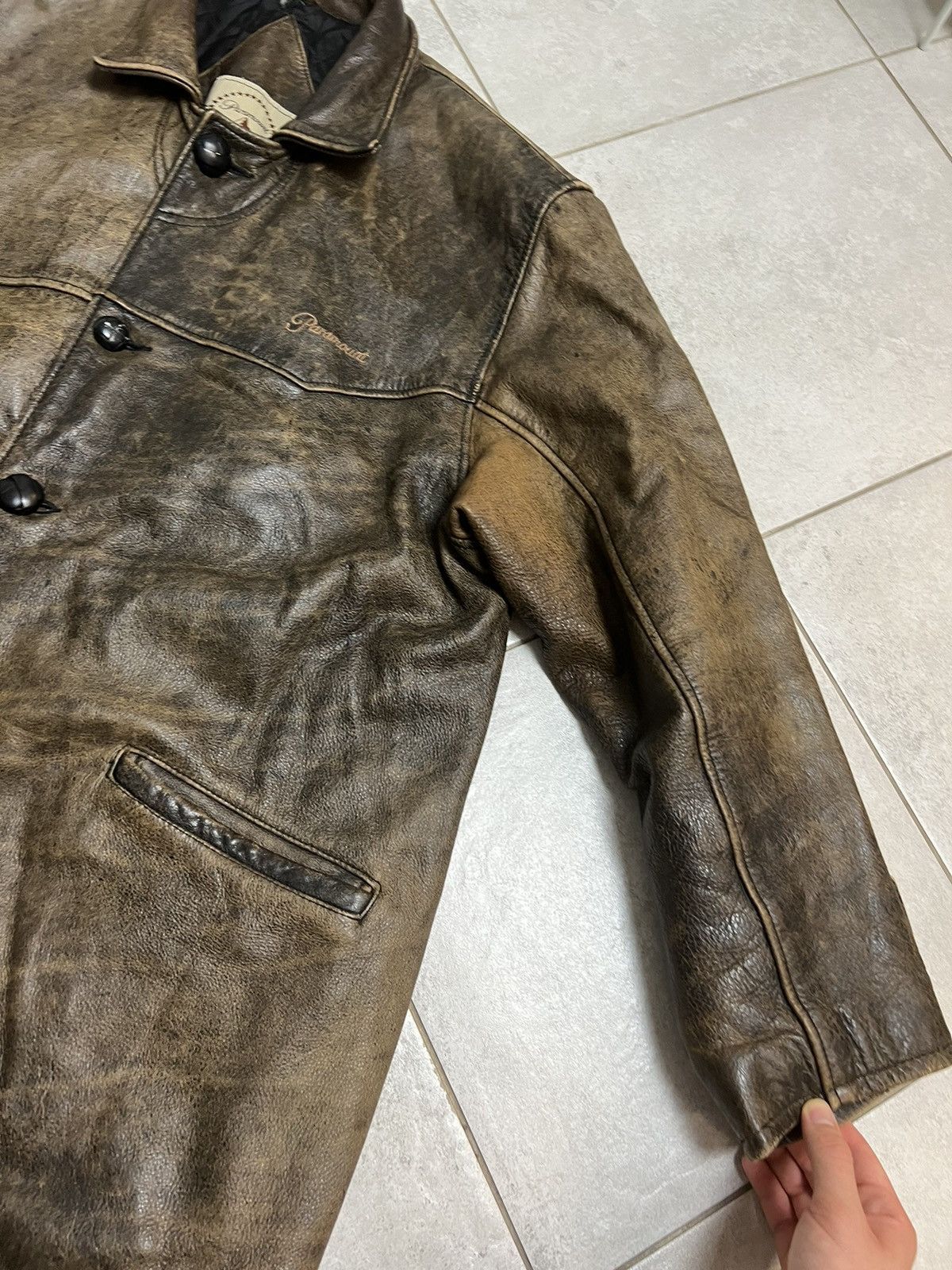 Leather Vintage 90s Paramount Real Leather Jacket High Quality Rock Size US L / EU 52-54 / 3 - 5 Thumbnail