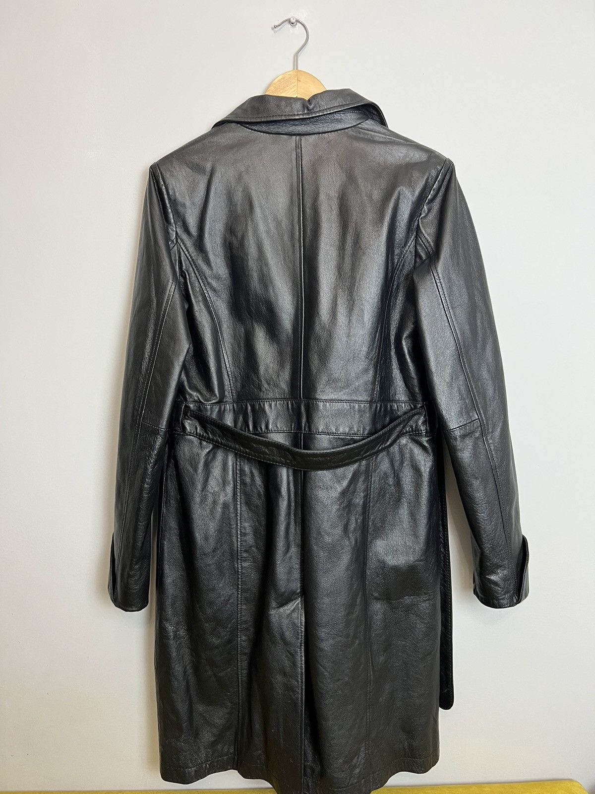 Vintage Rare Vintage Genuine Leather Long Coat Jacket Avant Garde Size M / US 6-8 / IT 42-44 - 2 Thumbnail