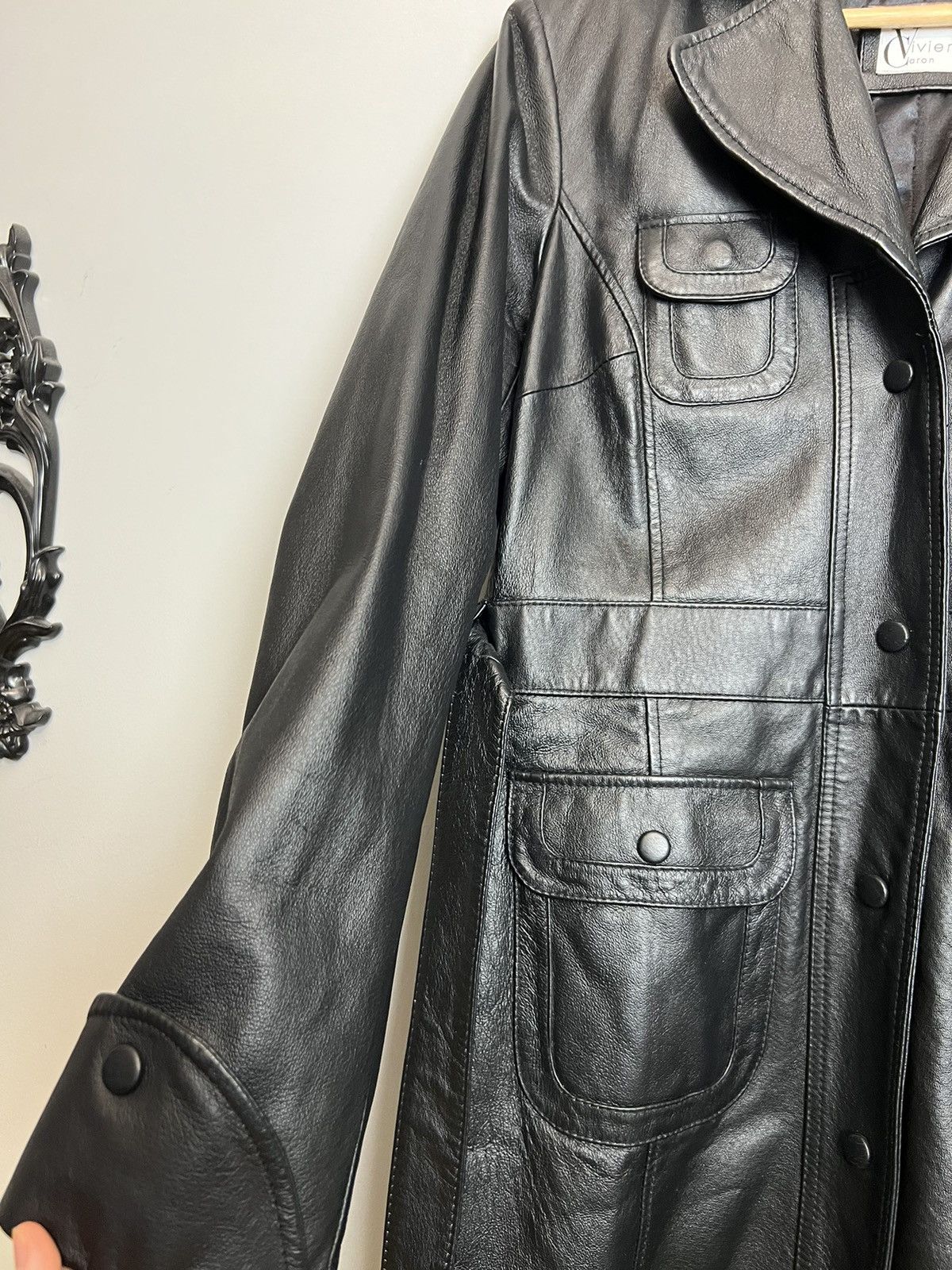 Vintage Rare Vintage Genuine Leather Long Coat Jacket Avant Garde Size M / US 6-8 / IT 42-44 - 5 Thumbnail