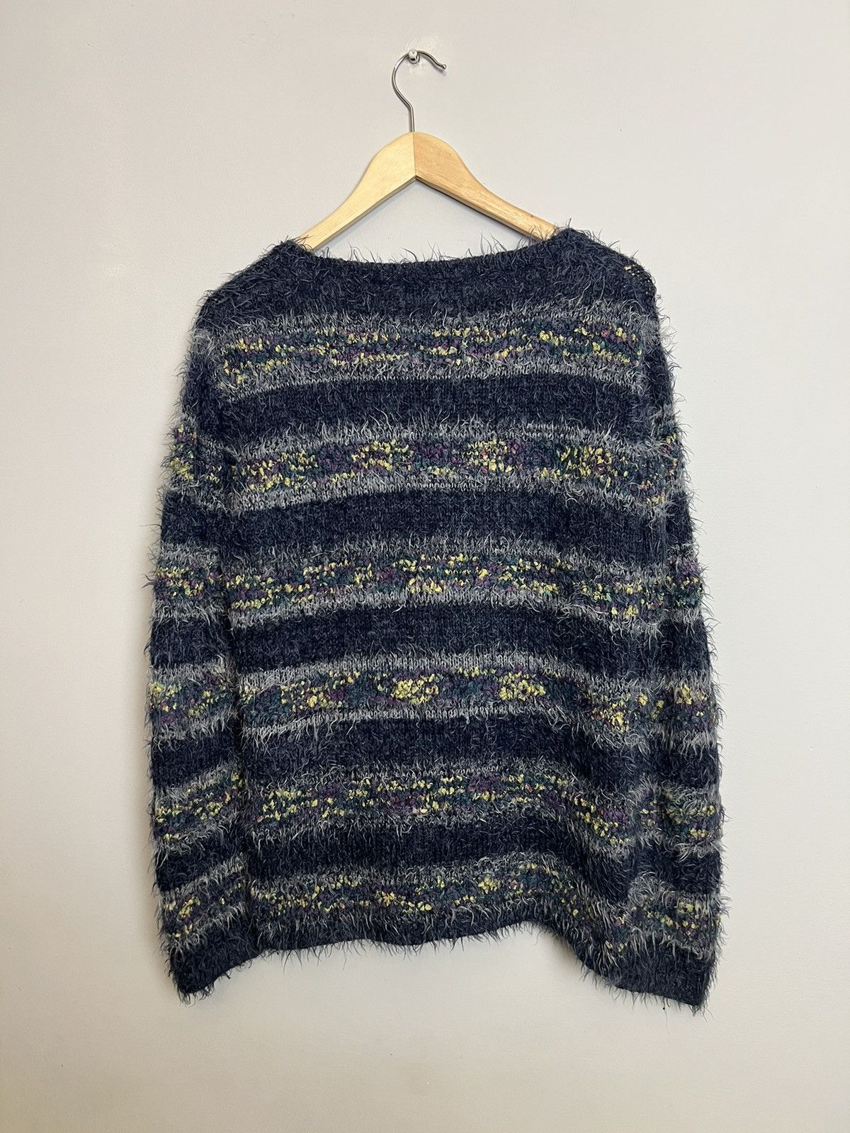 Japanese Brand Rare Vintage Armand Thiery Fuzzy Striped Knit Kurt Cobain Y2 Size US M / EU 48-50 / 2 - 2 Thumbnail