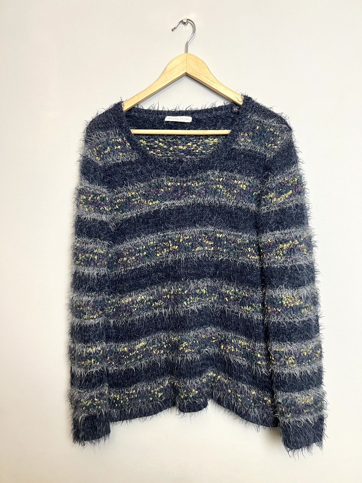 Japanese Brand Rare Vintage Armand Thiery Fuzzy Striped Knit Kurt Cobain Y2 Size US M / EU 48-50 / 2 - 1 Thumbnail
