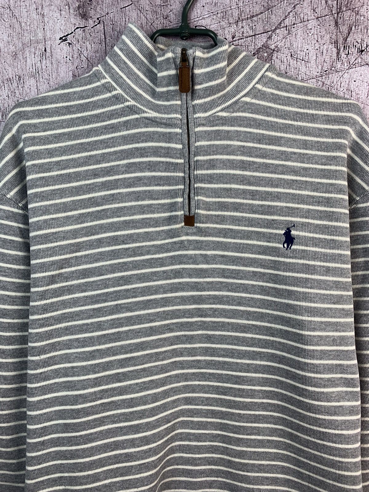 Polo Ralph Lauren × Ralph Lauren × Vintage Polo Ralph Lauren Mens 1\4 Zip Striped Sweatshirt Size US L / EU 52-54 / 3 - 2 Thumbnail