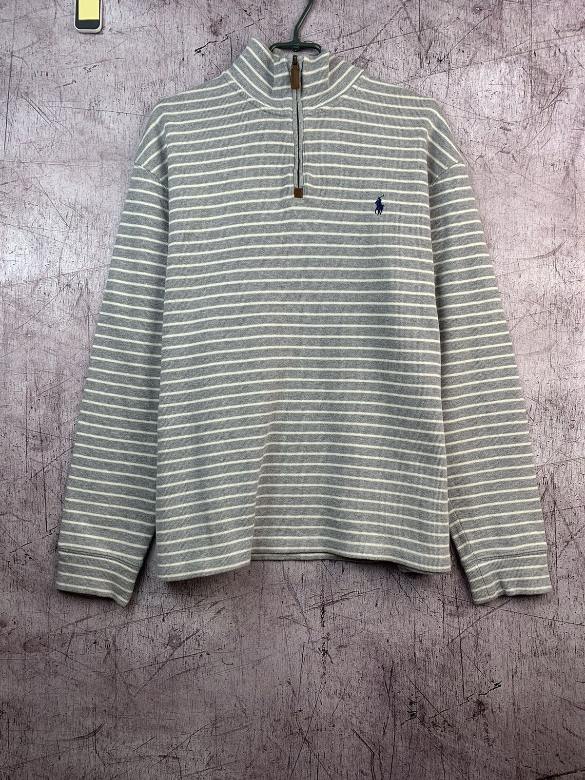 Polo Ralph Lauren × Ralph Lauren × Vintage Polo Ralph Lauren Mens 1\4 Zip Striped Sweatshirt Size US L / EU 52-54 / 3 - 1 Thumbnail