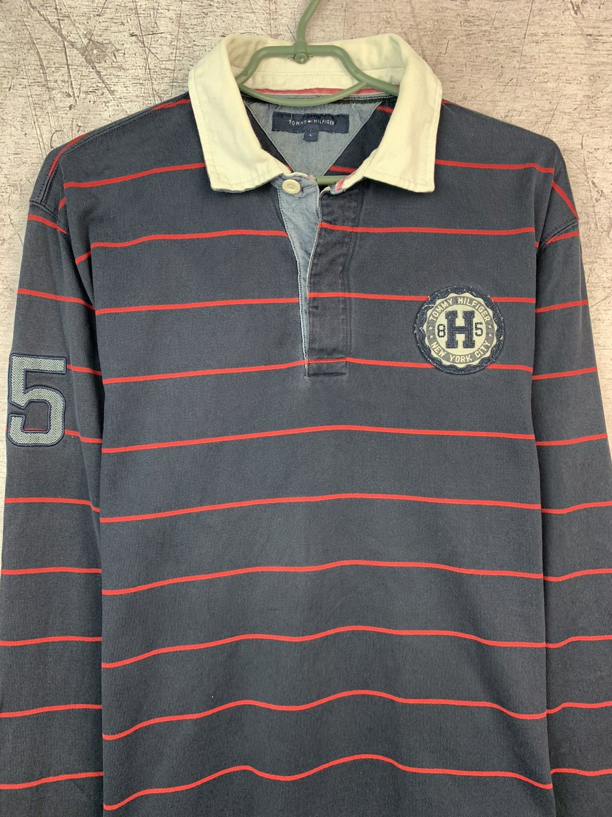 Tommy Hilfiger Tommy Hilfiger Vintage Long Sleeve Rugby Polo Shirt Size US L / EU 52-54 / 3 - 9 Thumbnail