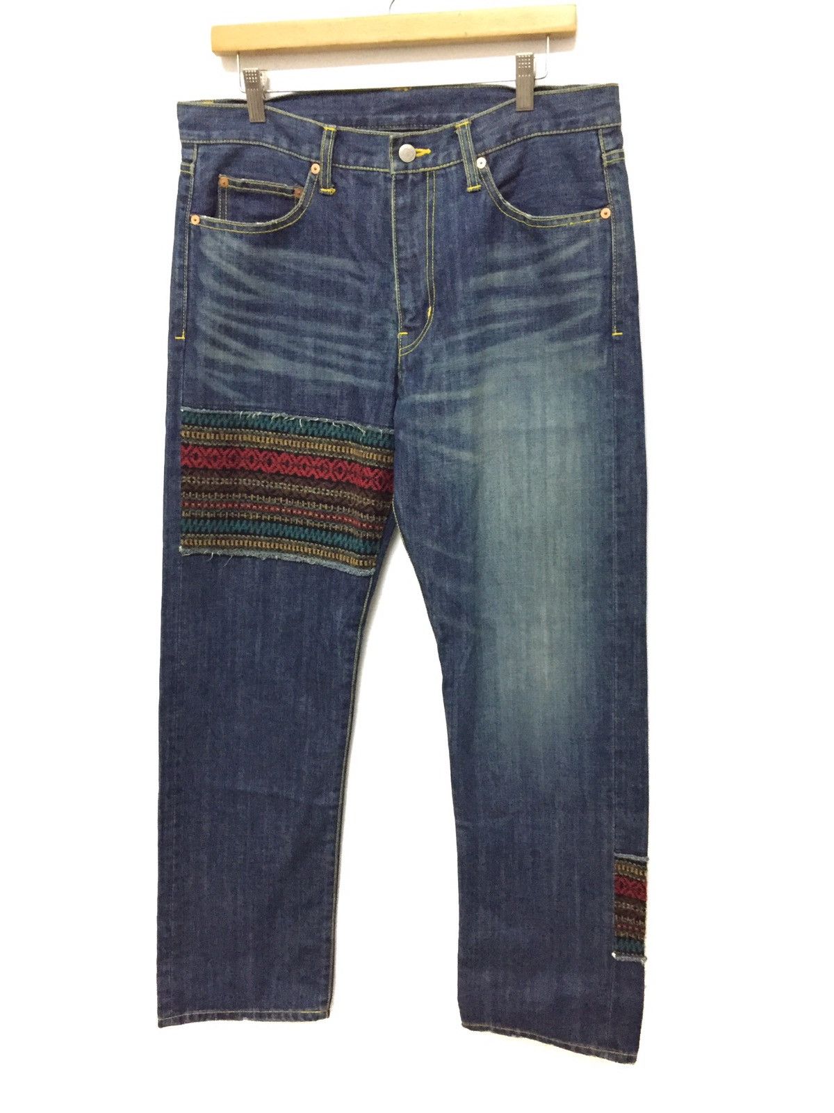 image of Beauty Beast x Narcotic Gdc Grand Canyon Gdc Wool Native Patchwork Inspired By Kapital in Denim (Si