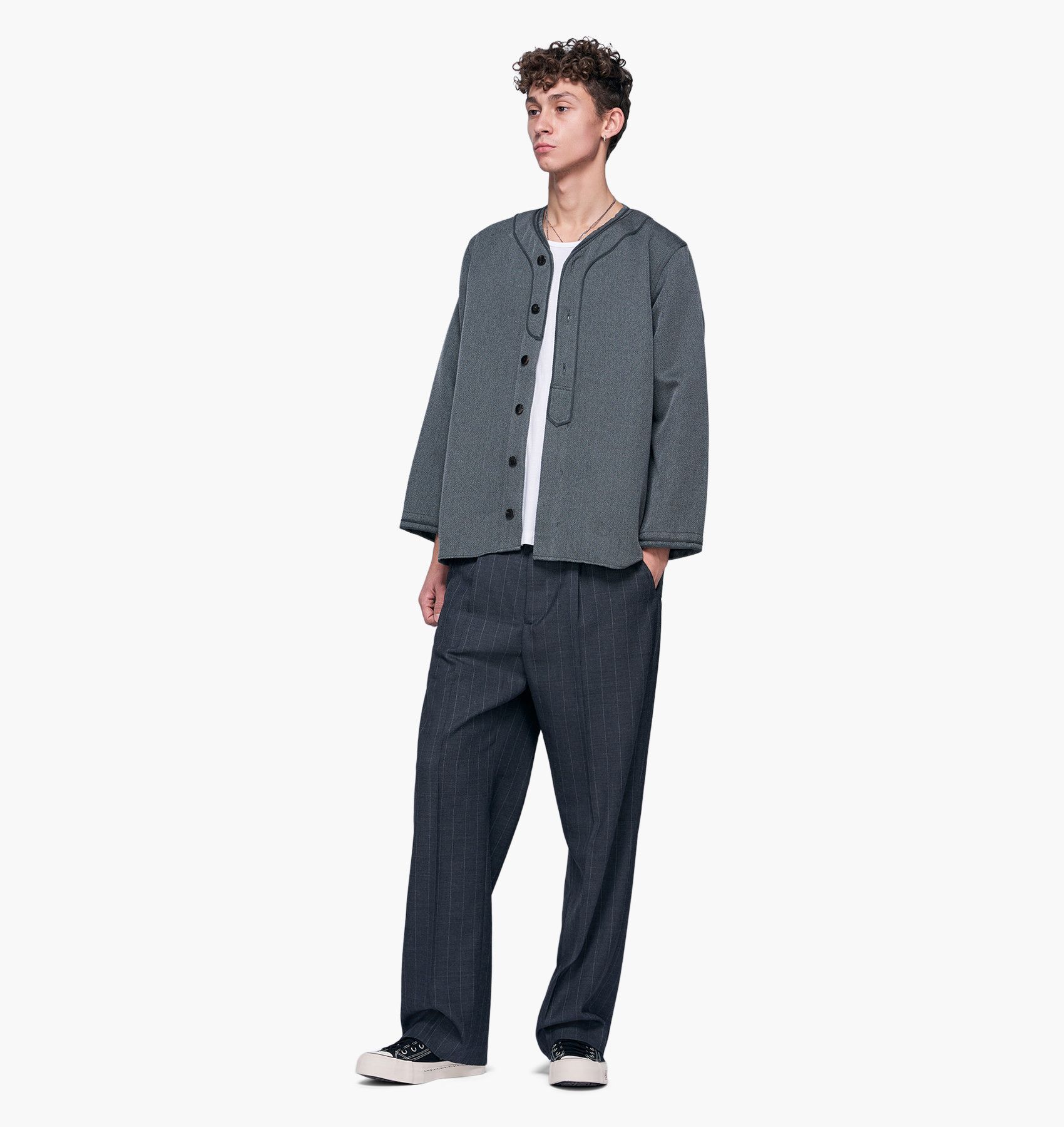 Visvim Visvim FW17 Dugout Baseball Shirt - Grey Wool Size US M / EU 48-50 / 2 - 10 Thumbnail