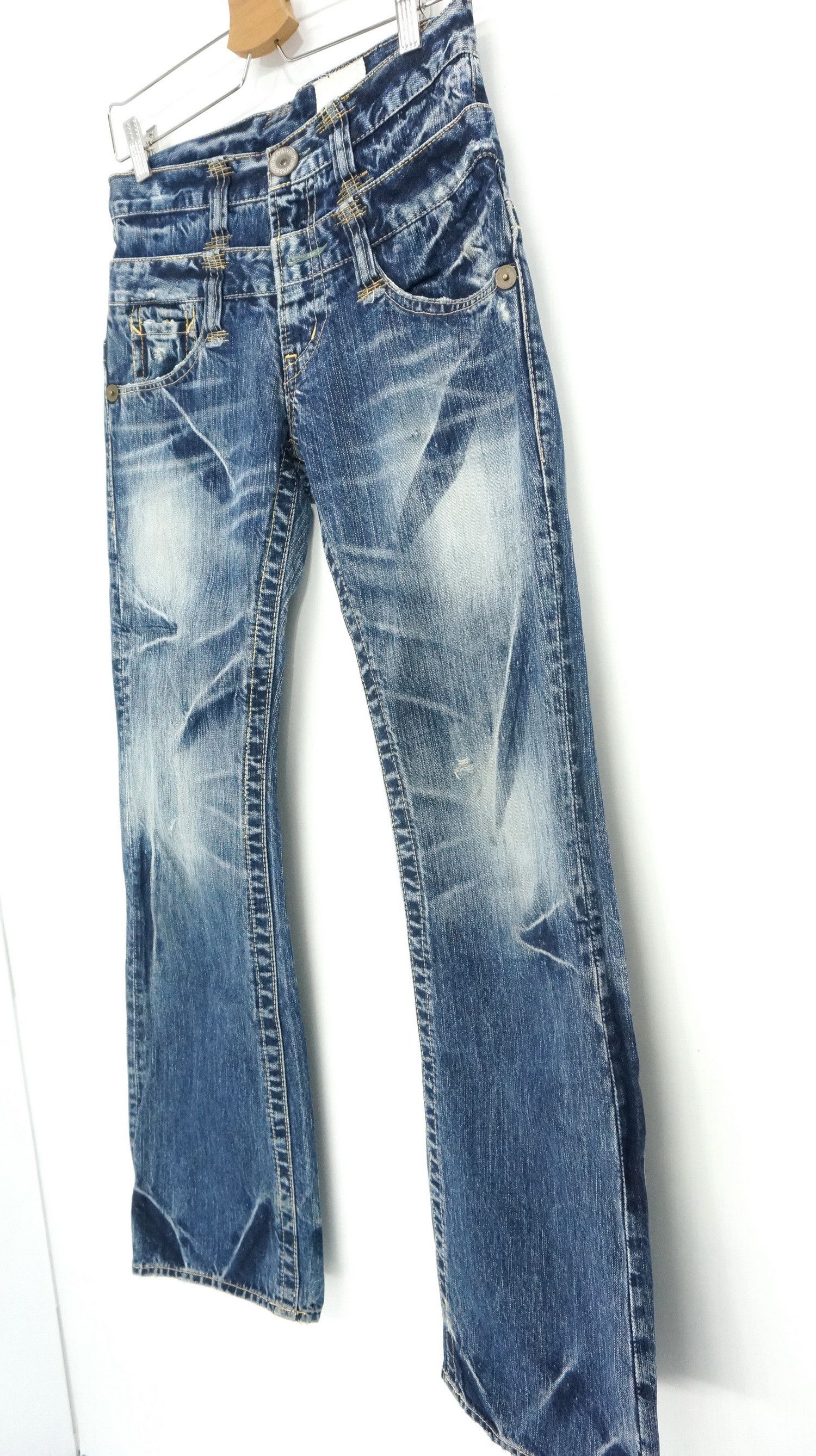 Hysteric Glamour × If Six Was Nine × Le Grande Bleu (L.G.B.) Vintage Flared 🔥🔥 ANTGAUGE Japan Distressed Blue Jeans Size US 29 - 9 Thumbnail