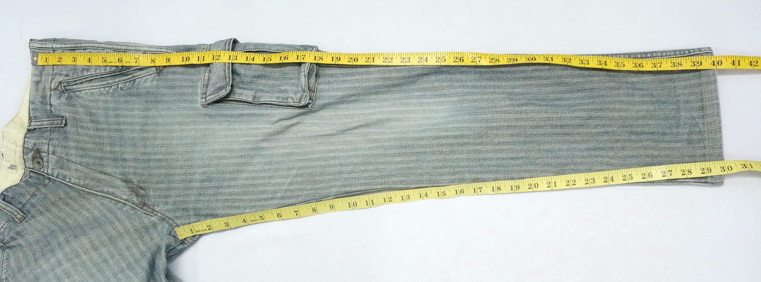 Global Work Vtg 🔥 GLOBAL WORK 🔥 Herringbone Denim Cargo Pants Size US 31 - 14 Thumbnail