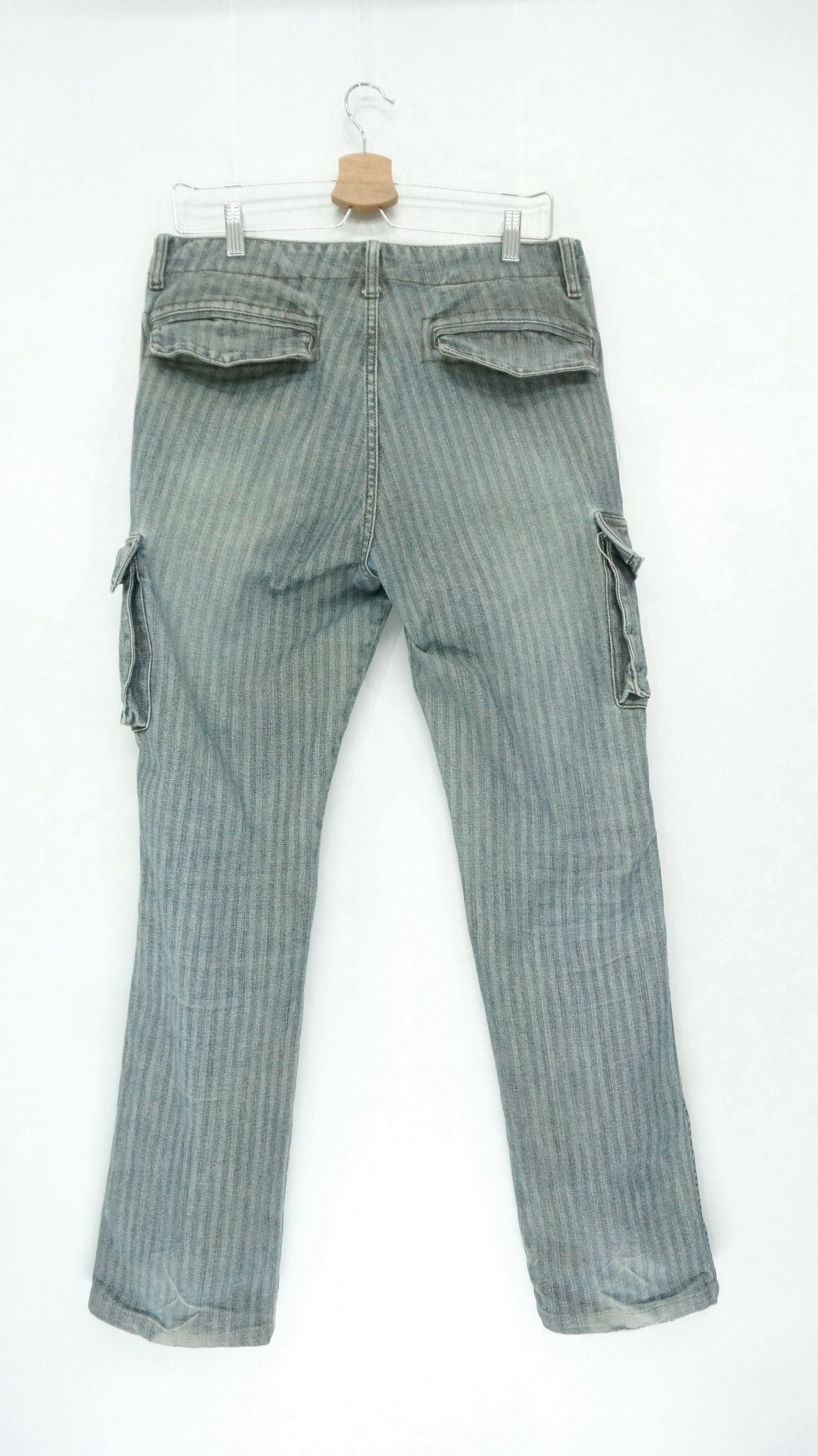 Global Work Vtg 🔥 GLOBAL WORK 🔥 Herringbone Denim Cargo Pants Size US 31 - 3 Thumbnail