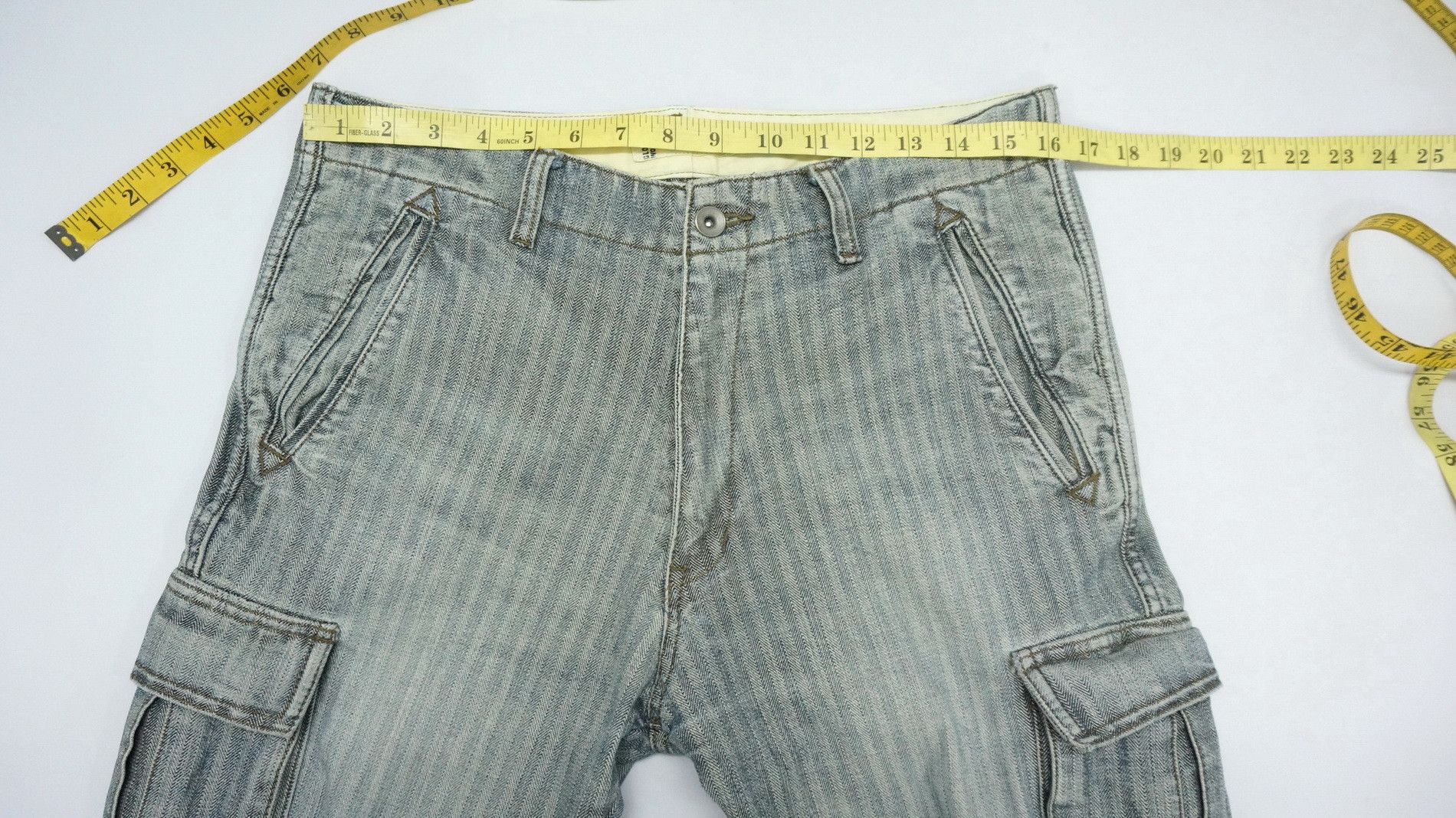Global Work Vtg 🔥 GLOBAL WORK 🔥 Herringbone Denim Cargo Pants Size US 31 - 12 Thumbnail