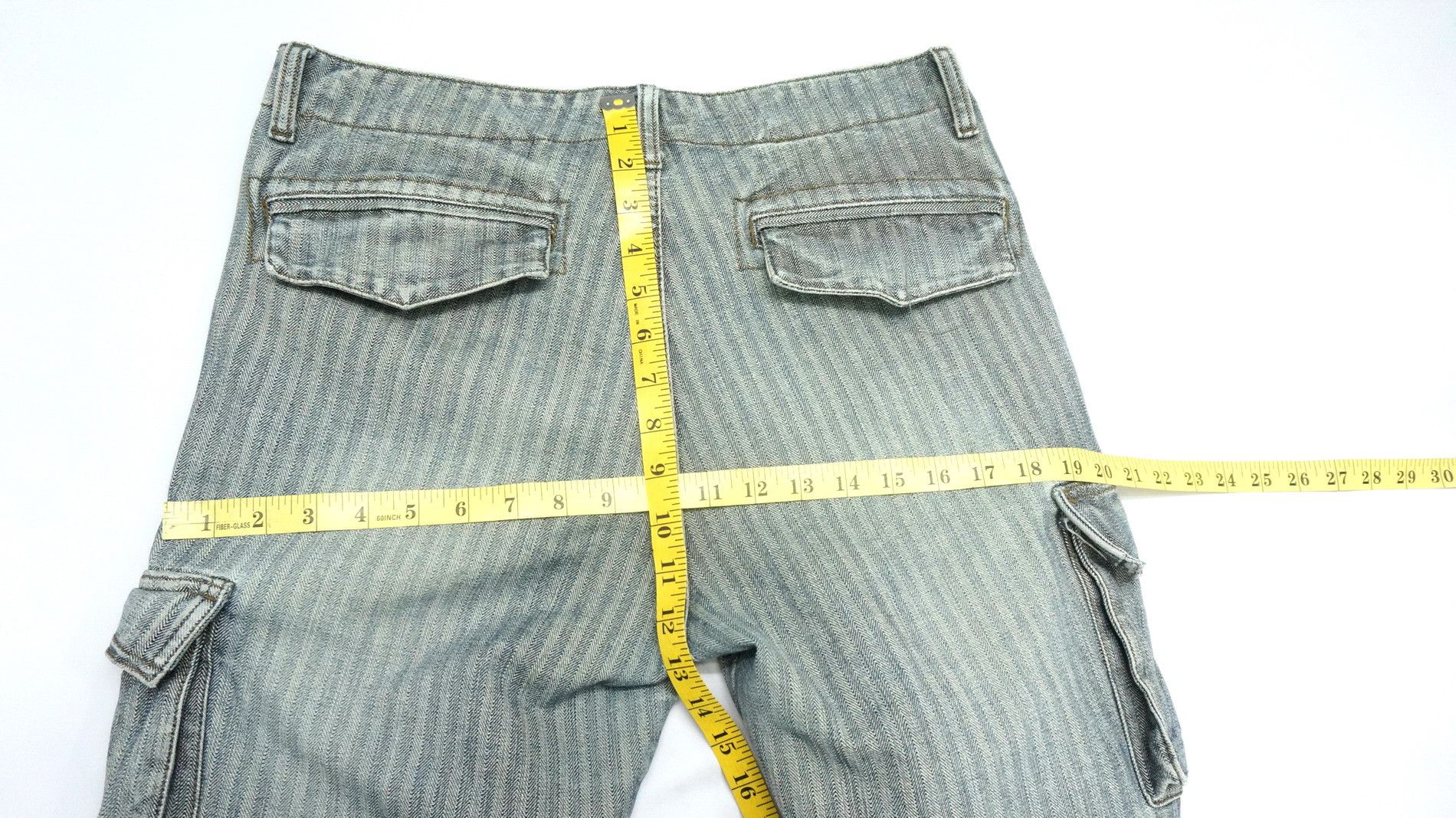 Global Work Vtg 🔥 GLOBAL WORK 🔥 Herringbone Denim Cargo Pants Size US 31 - 16 Thumbnail