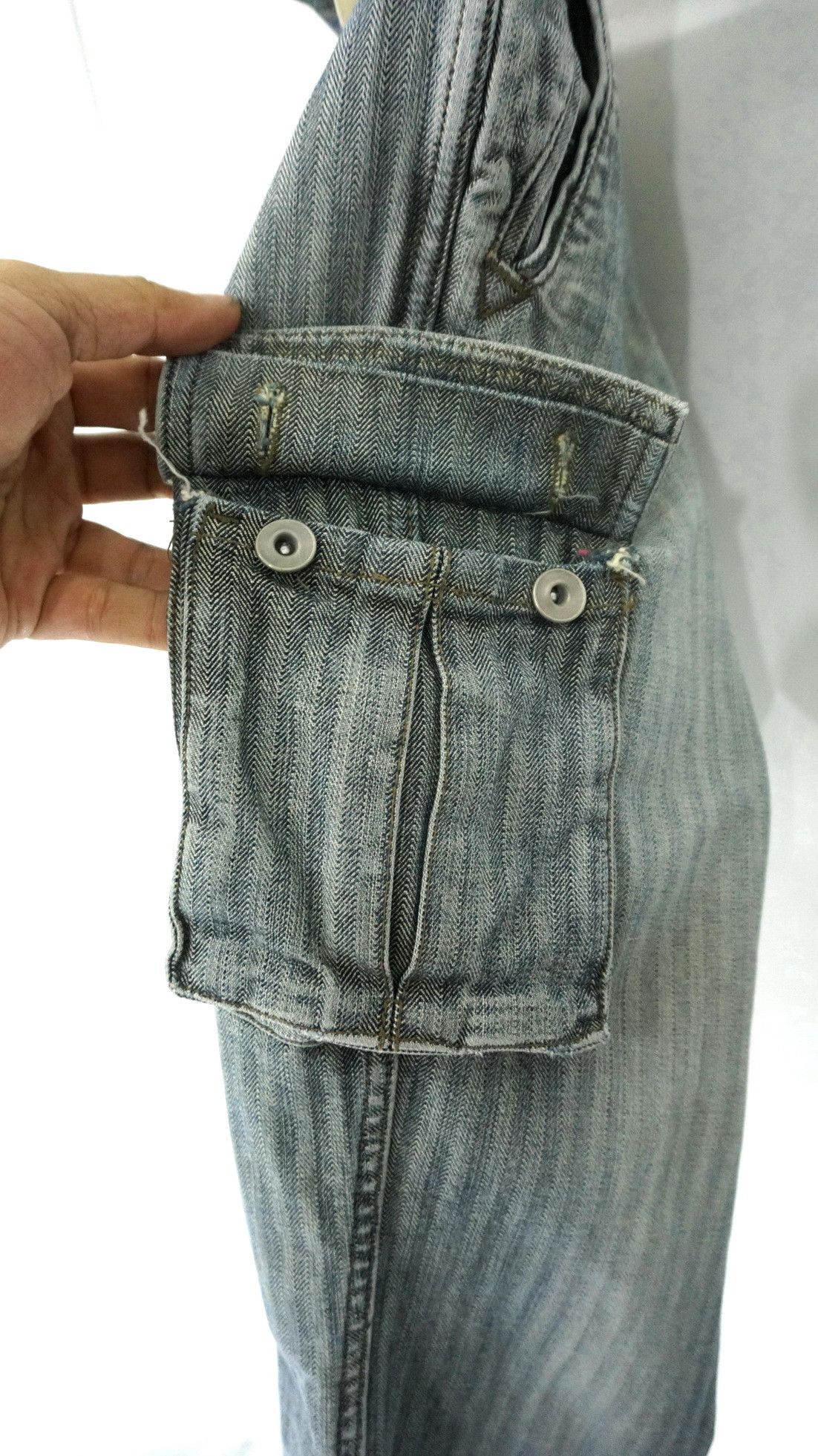 Global Work Vtg 🔥 GLOBAL WORK 🔥 Herringbone Denim Cargo Pants Size US 31 - 10 Thumbnail