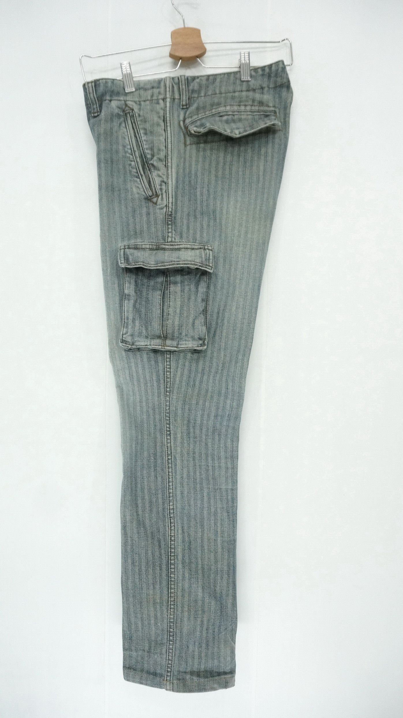 Global Work Vtg 🔥 GLOBAL WORK 🔥 Herringbone Denim Cargo Pants Size US 31 - 11 Thumbnail