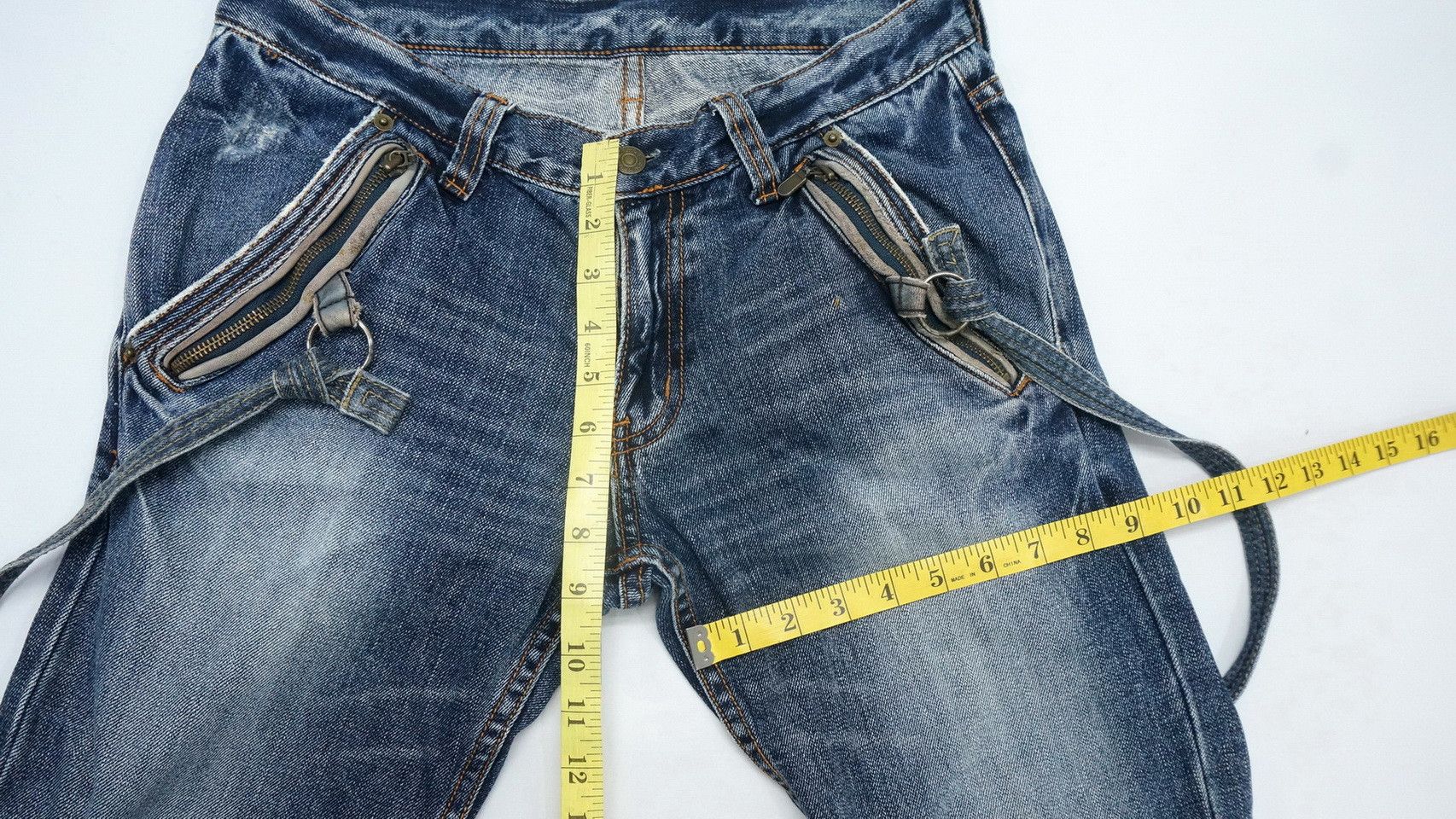 Japanese Brand 🔥Vtg! PPFM Peyton Place For Men Lowrise Jeans Cow Leather Size US 30 / EU 46 - 16 Thumbnail