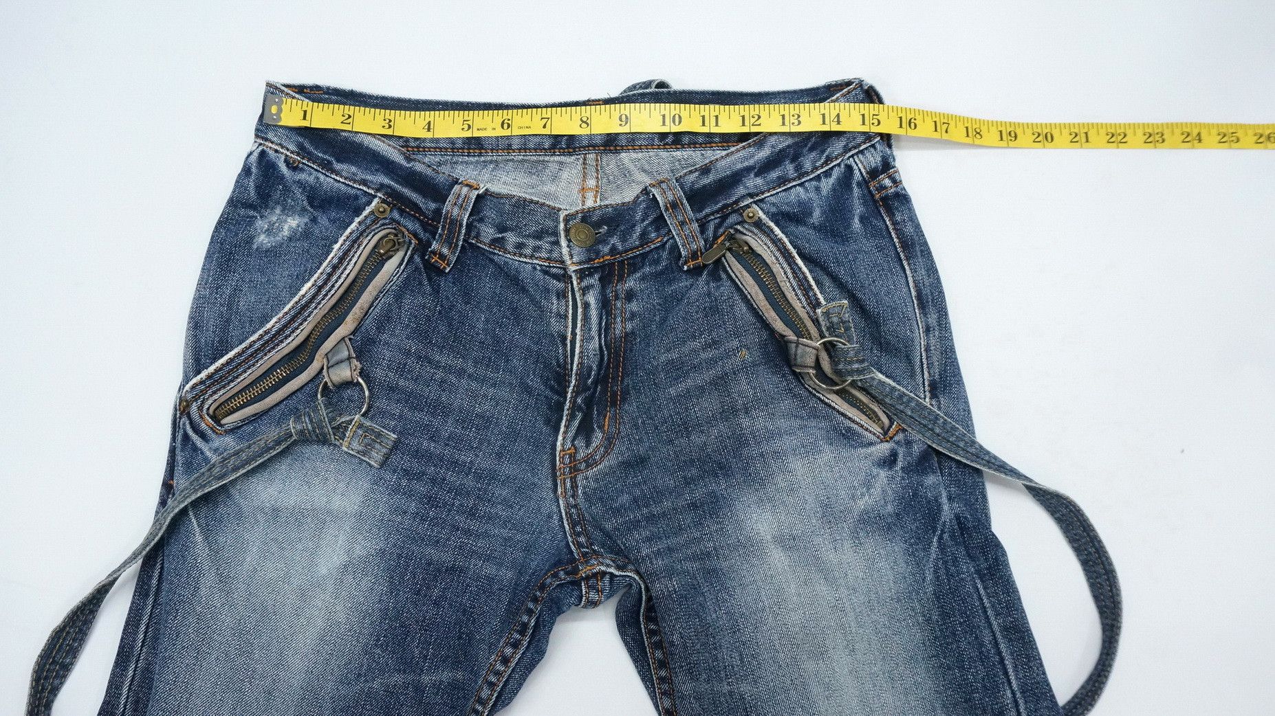 Japanese Brand 🔥Vtg! PPFM Peyton Place For Men Lowrise Jeans Cow Leather Size US 30 / EU 46 - 15 Thumbnail