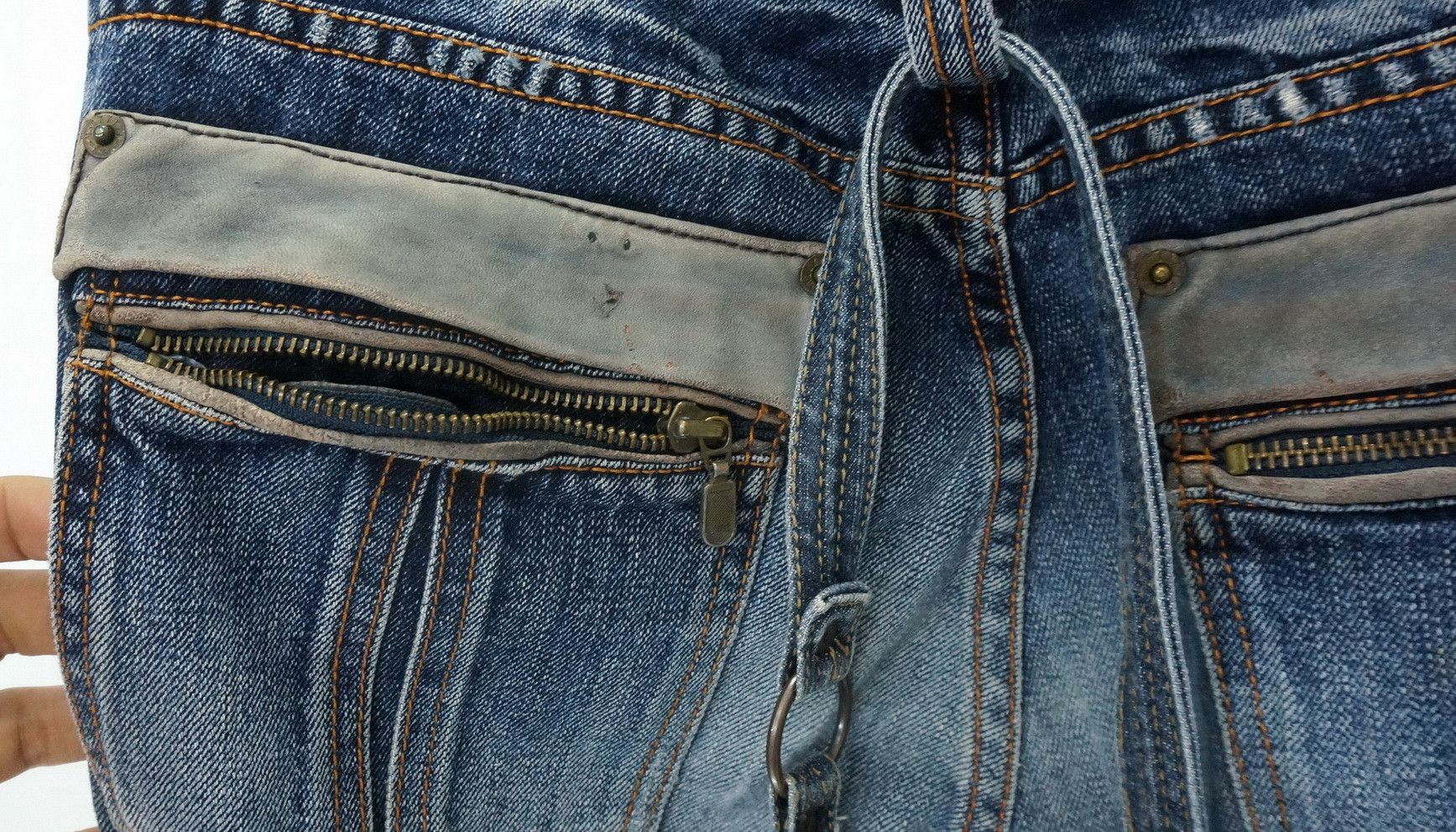 Japanese Brand 🔥Vtg! PPFM Peyton Place For Men Lowrise Jeans Cow Leather Size US 30 / EU 46 - 12 Thumbnail