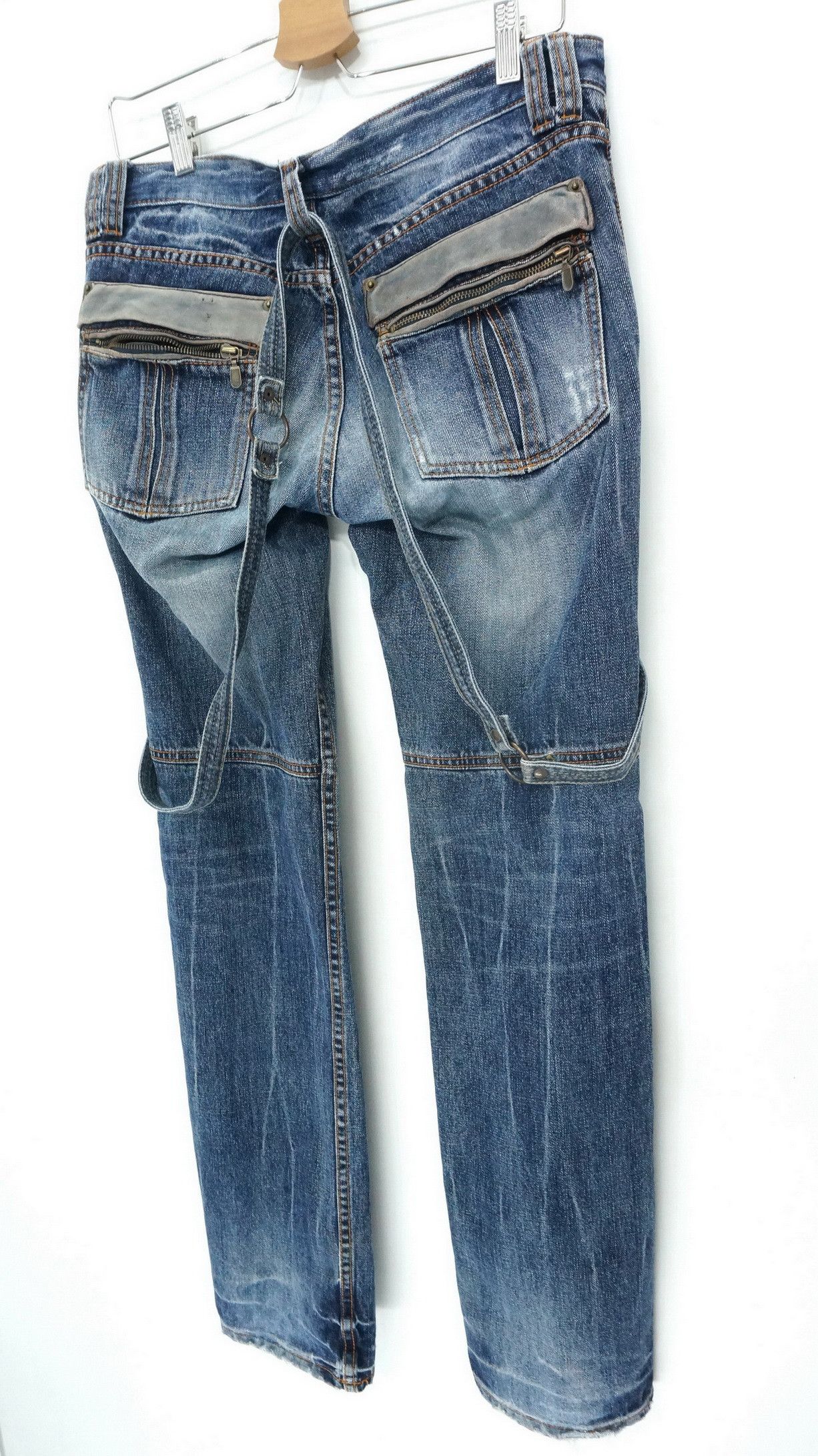 Japanese Brand 🔥Vtg! PPFM Peyton Place For Men Lowrise Jeans Cow Leather Size US 30 / EU 46 - 5 Thumbnail