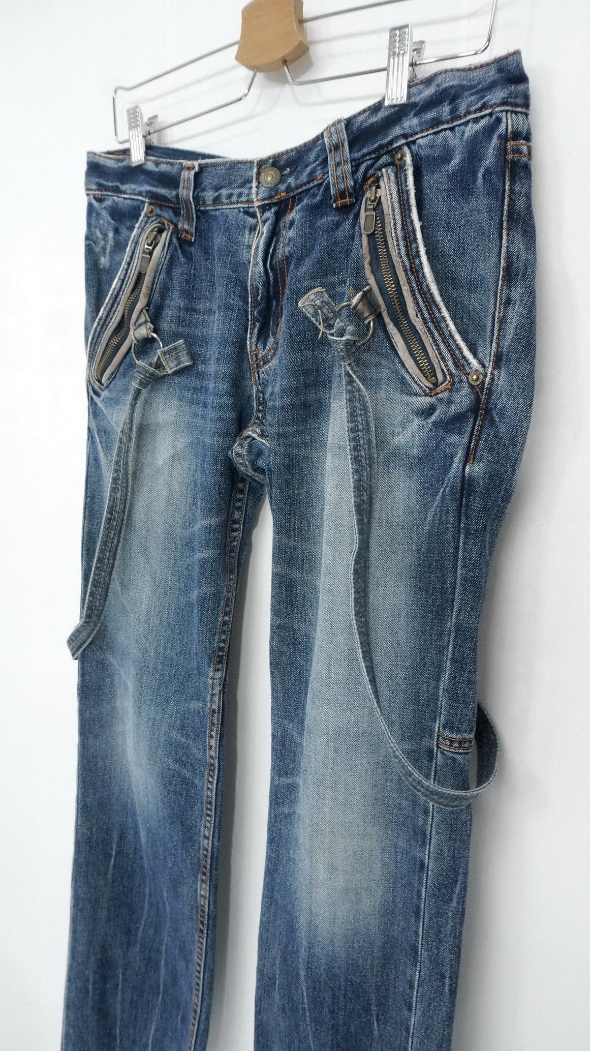 Japanese Brand 🔥Vtg! PPFM Peyton Place For Men Lowrise Jeans Cow Leather Size US 30 / EU 46 - 4 Thumbnail