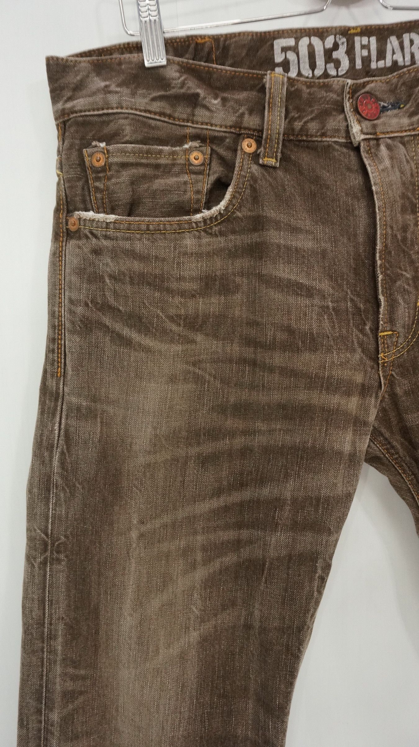 Edwin Flared 🔥 Edwin 503 Blue Trip Vintage Brown Jeans Size US 37 - 6 Thumbnail