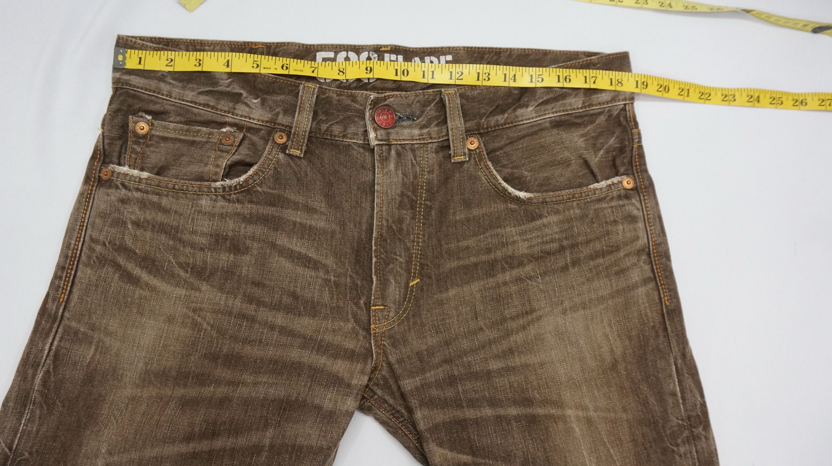 Edwin Flared 🔥 Edwin 503 Blue Trip Vintage Brown Jeans Size US 37 - 14 Thumbnail