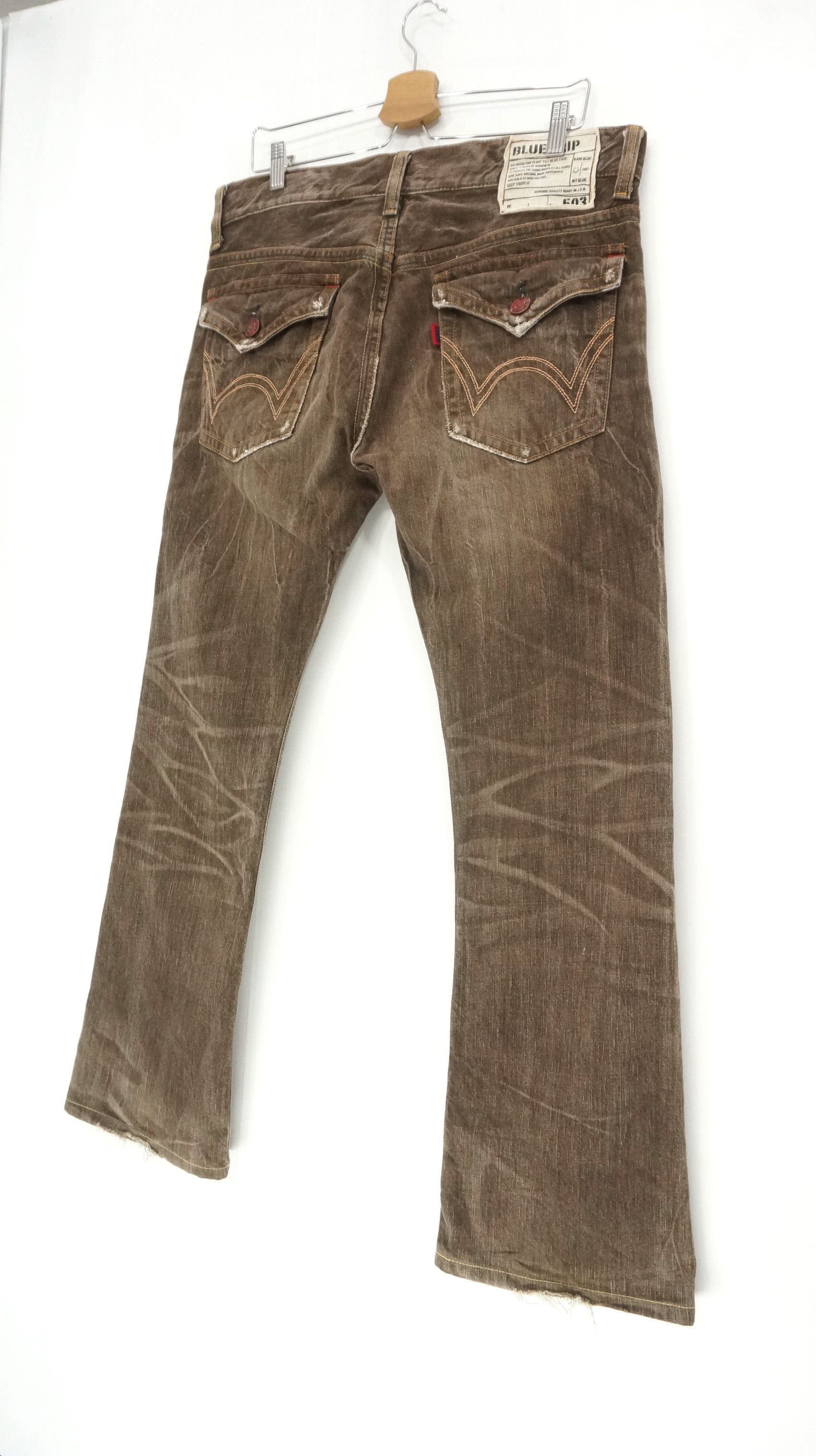 Edwin Flared 🔥 Edwin 503 Blue Trip Vintage Brown Jeans Size US 37 - 3 Thumbnail