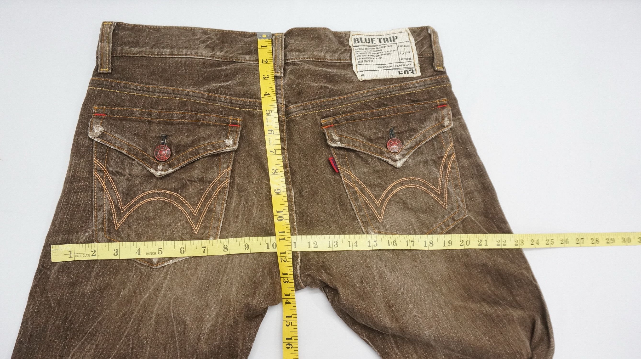 Edwin Flared 🔥 Edwin 503 Blue Trip Vintage Brown Jeans Size US 37 - 18 Thumbnail