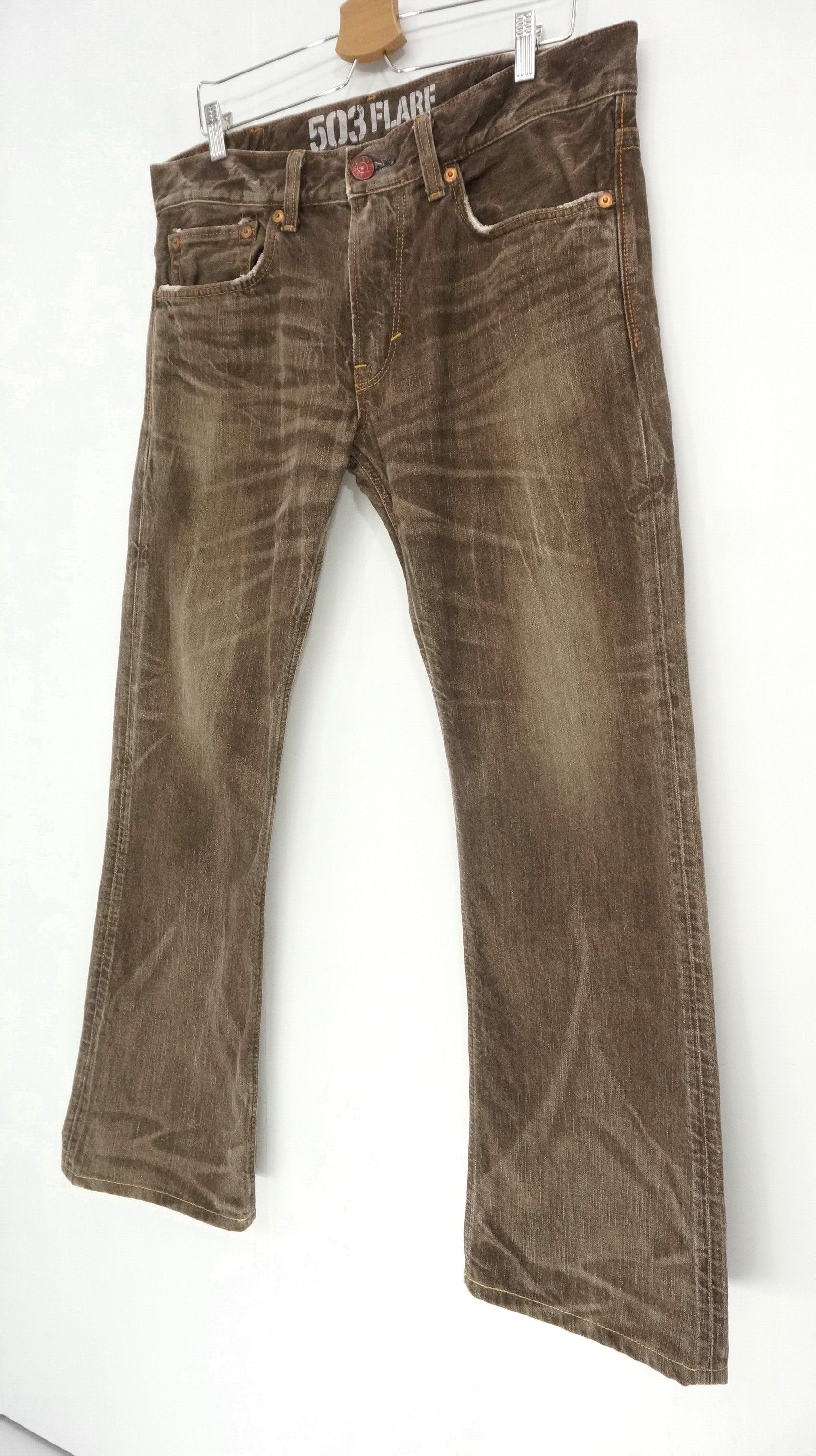 Edwin Flared 🔥 Edwin 503 Blue Trip Vintage Brown Jeans Size US 37 - 4 Thumbnail